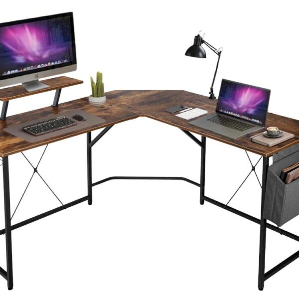 Biurko narożne z nadstawką AMORA RUSTIC