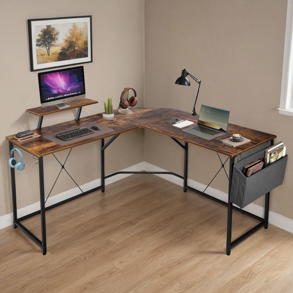 Biurko narożne z nadstawką AMORA RUSTIC - obrazek 4