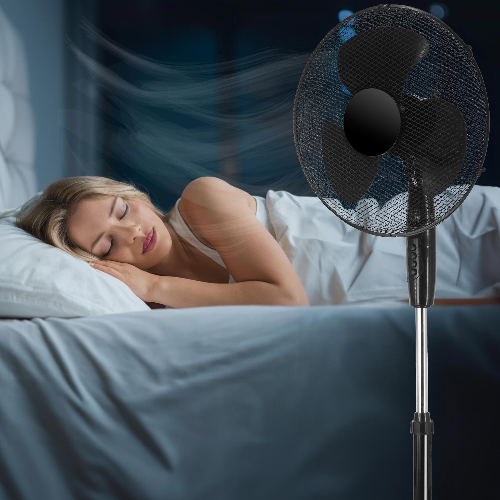 Wentylator podłogowy stojący KOUD czarny - obrazek 4