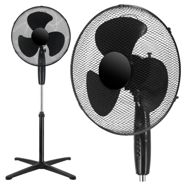 Wentylator podłogowy stojący KOUD czarny