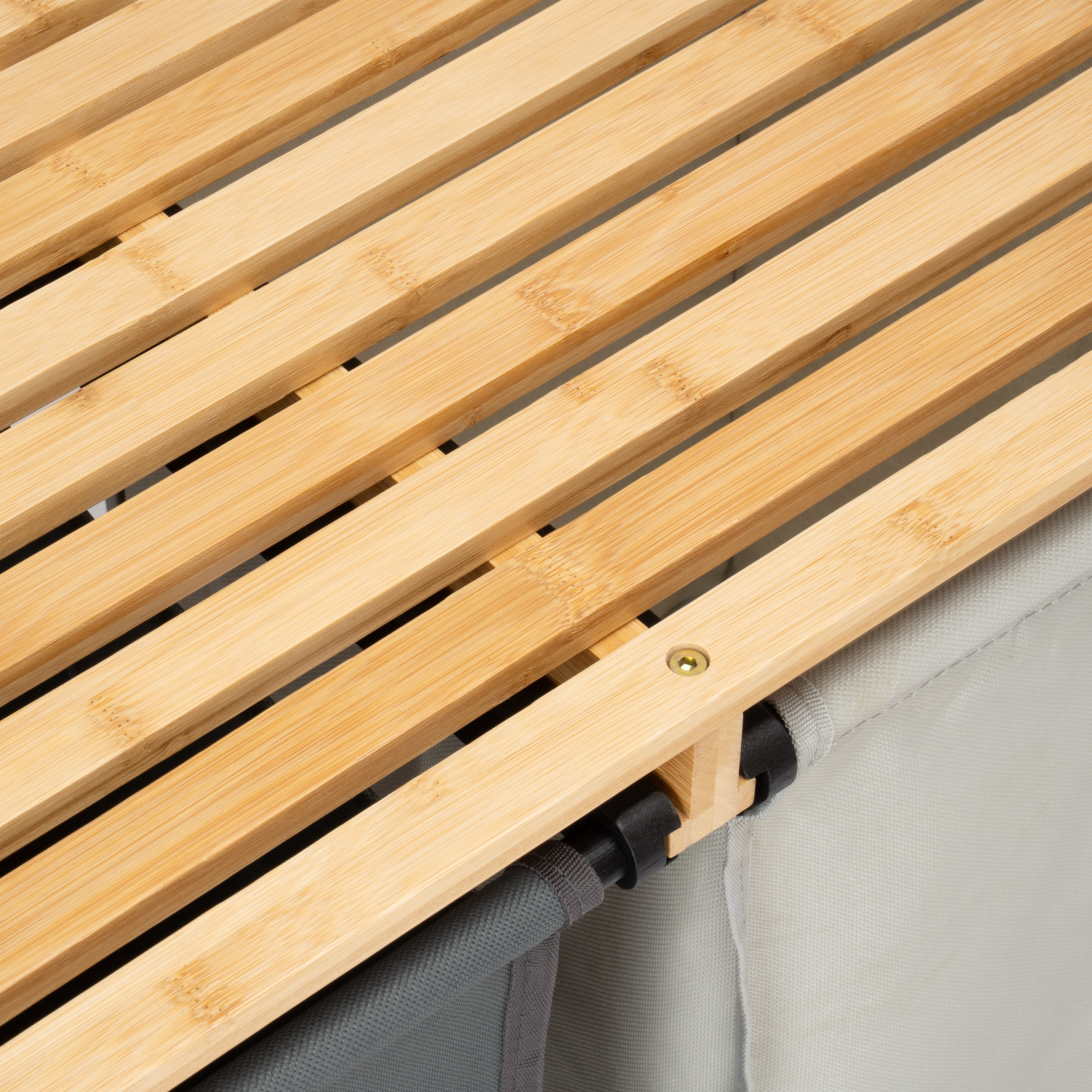 kosz na pranie lub zabawki bambusowy HANOI BLACK 2 przegrody DUO KOLOR - obrazek 9