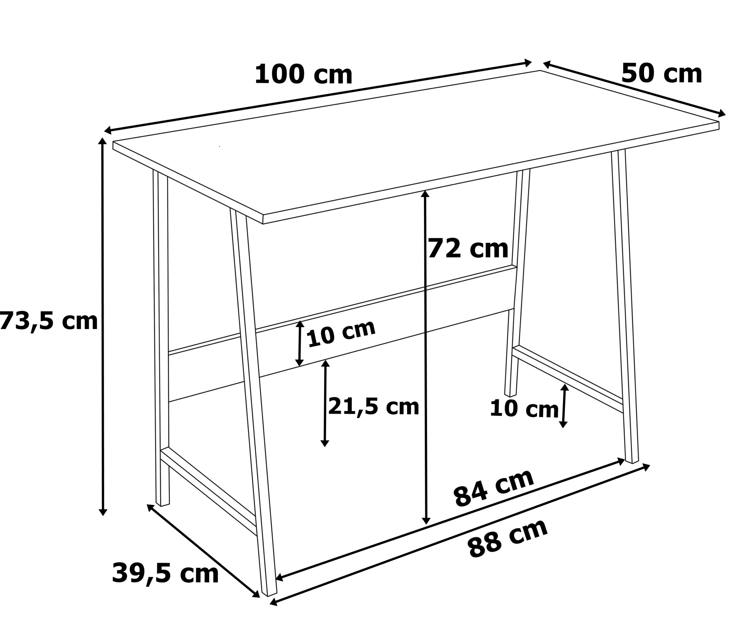 Biurko loftowe komputerowe SKAGEN MODERN OAK - obrazek 4