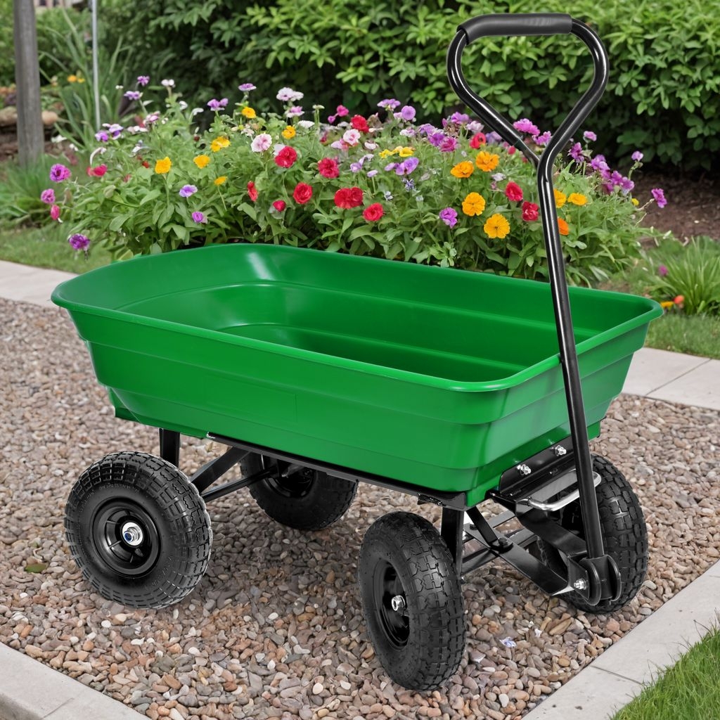 Wózek transportowy wywrotka GARTEN zielony - obrazek 3