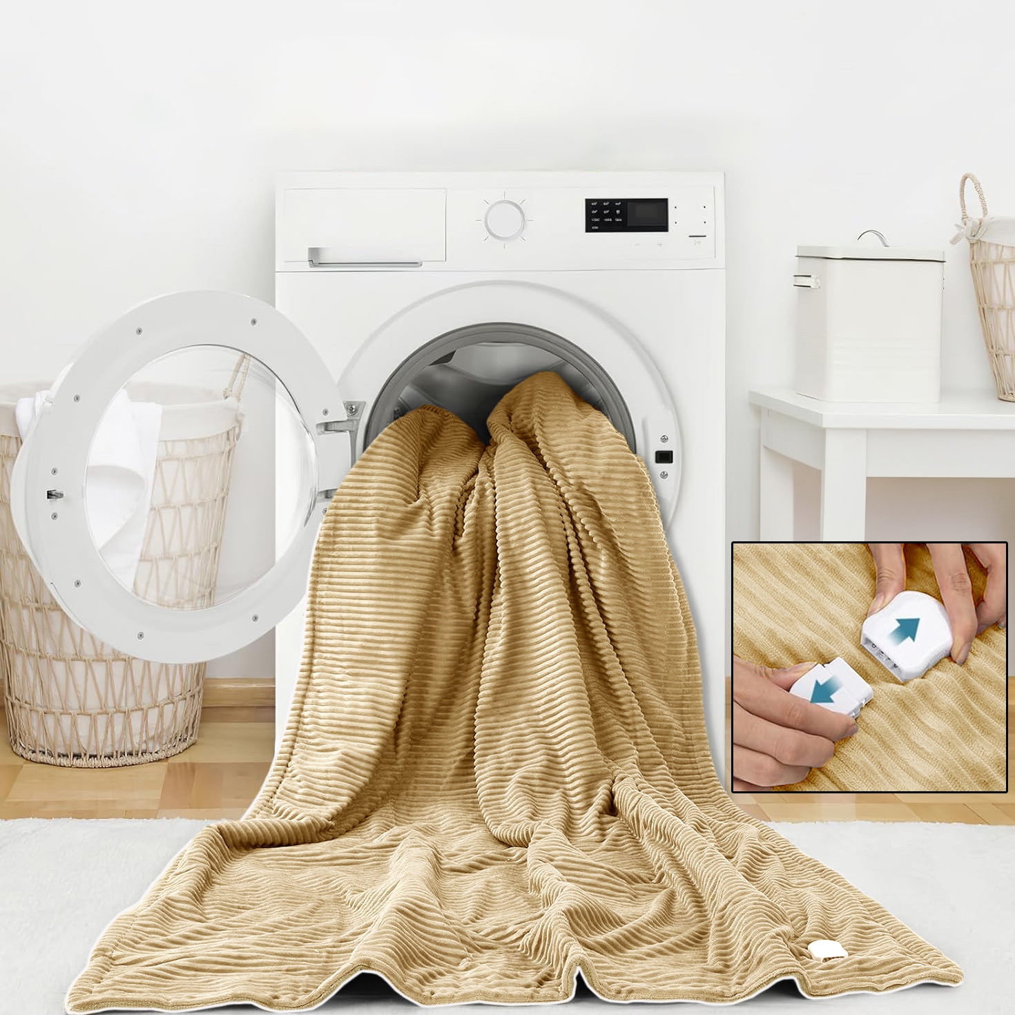 Koc elektryczny HAMAR beżowy 160X130 cm - obrazek 5