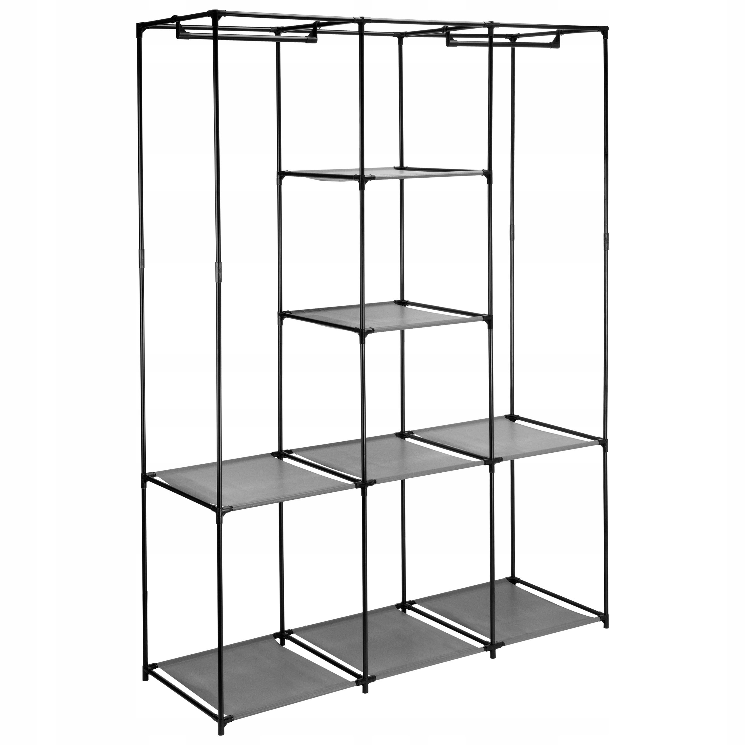 Szafa tekstylna z 8 półkami SONIA antracyt z kurtyną - obrazek 8