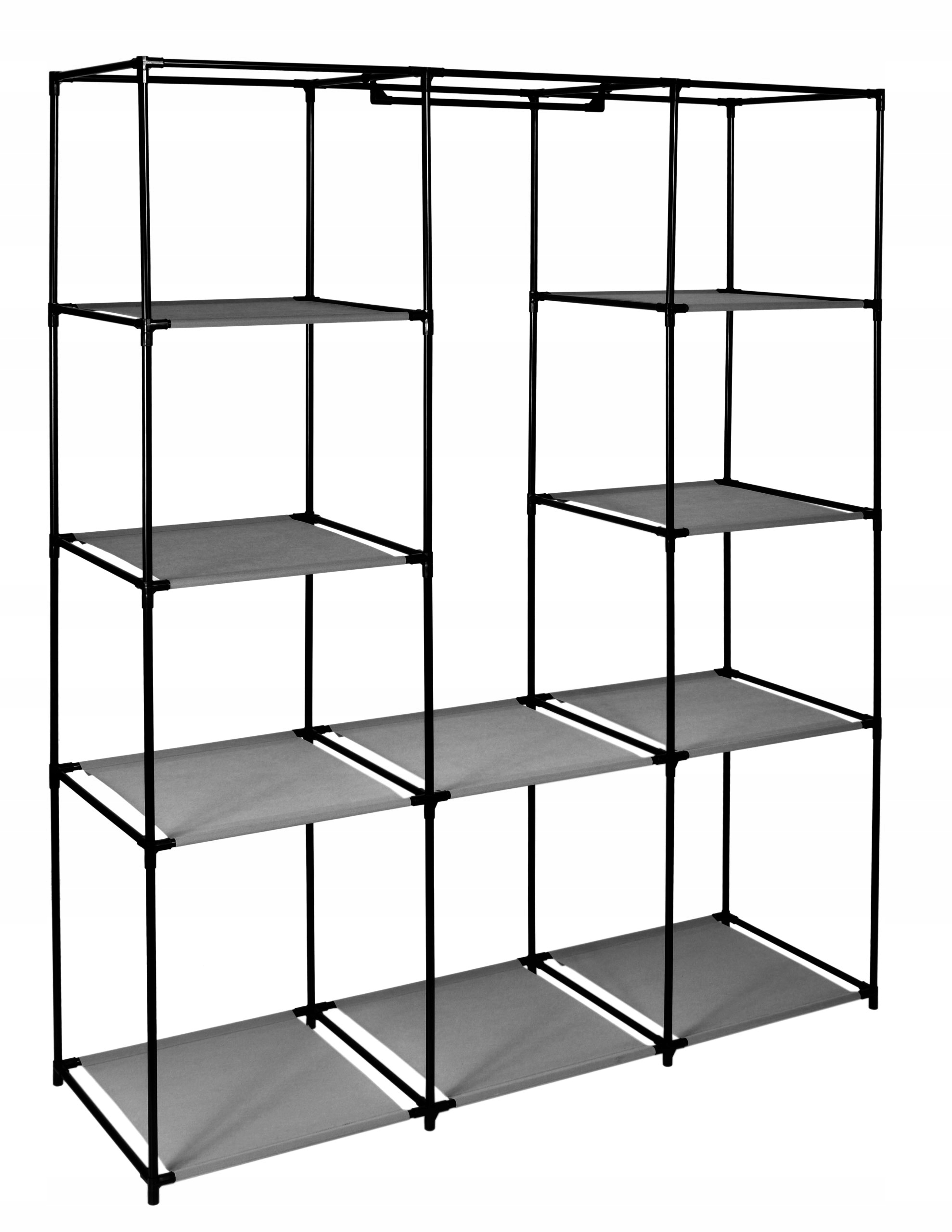 Szafa tekstylna z 10 półkami Mira Maxi antracyt - obrazek 5