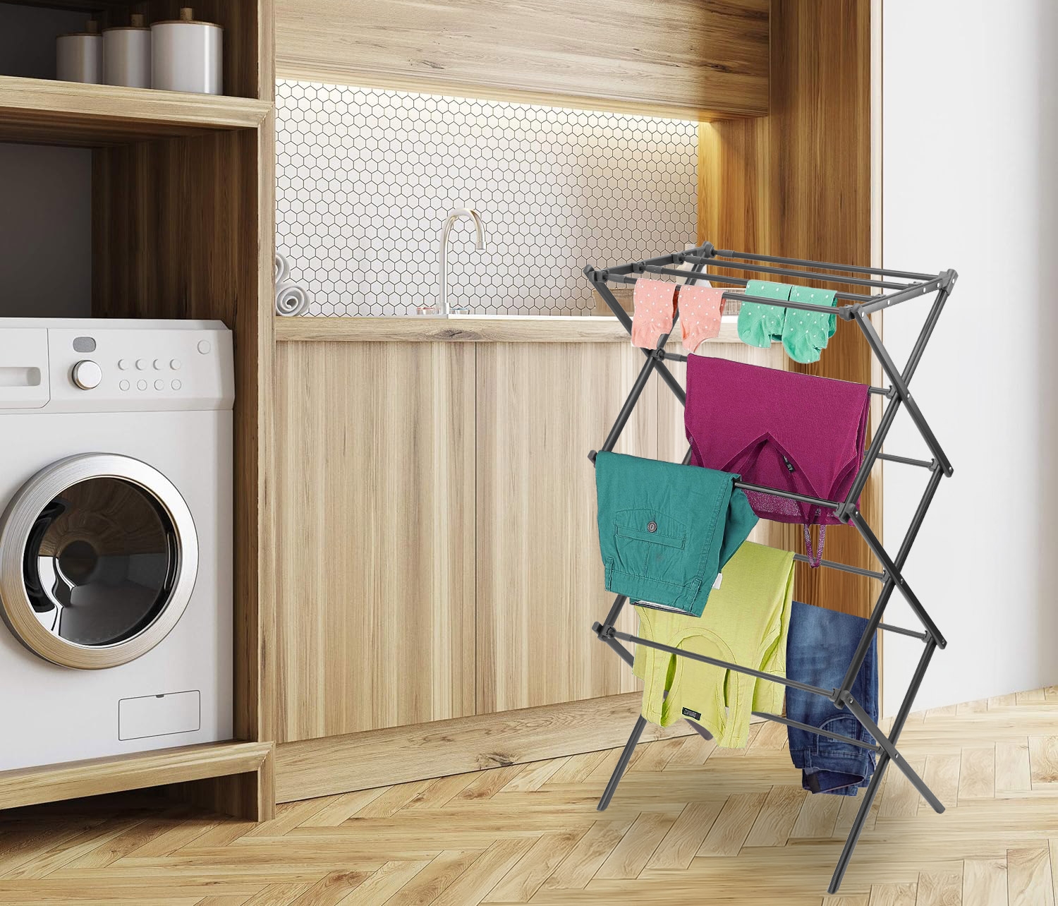 Suszarka wolnostojąca na pranie GRENA antracyt - obrazek 3