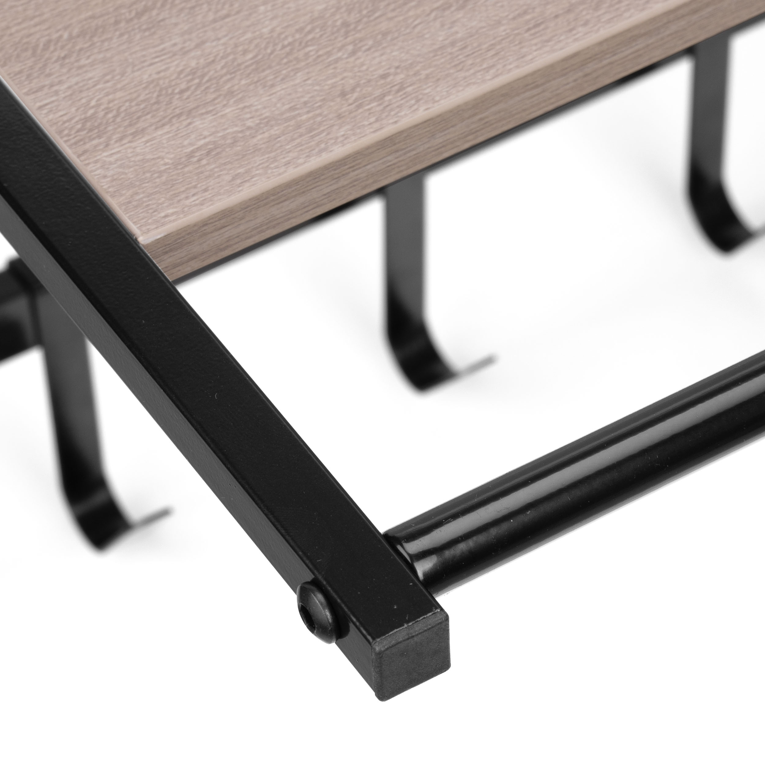 Wieszak ścienny z półką jasny buk AZUL czarny - obrazek 8