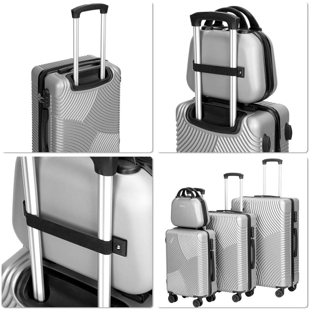 Zestaw 4 walizek podróżnych AZORES SREBRNY 4w1 - obrazek 7