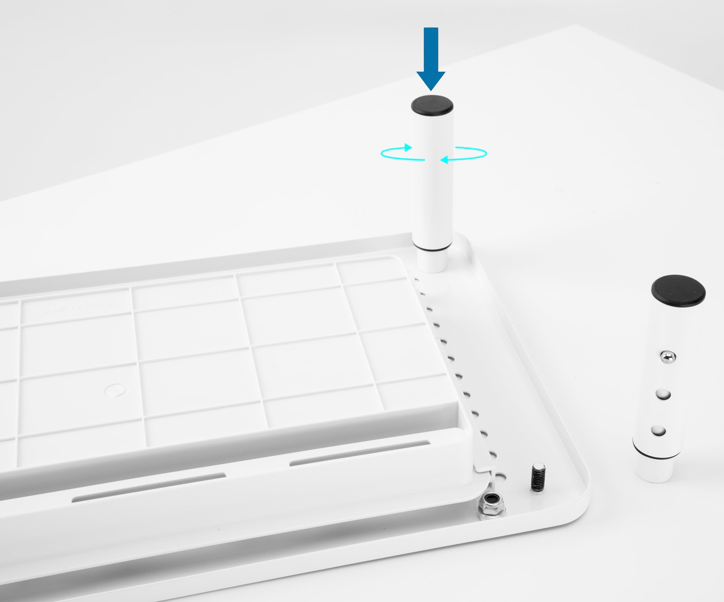 Podstawka pod monitor laptop NANKIN biała + szuflada - obrazek 6
