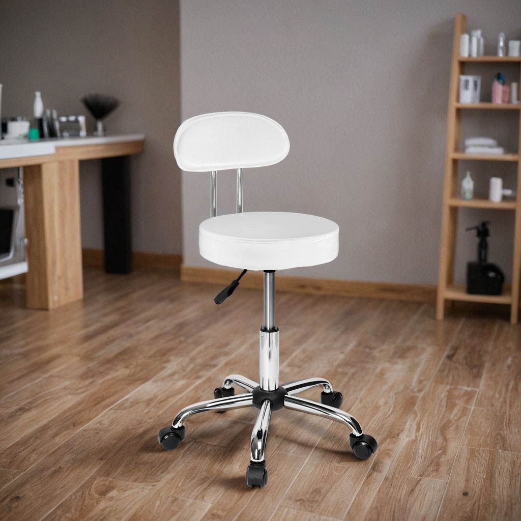 Taboret fryzjerski kosmetyczny Gamma biały - obrazek 4