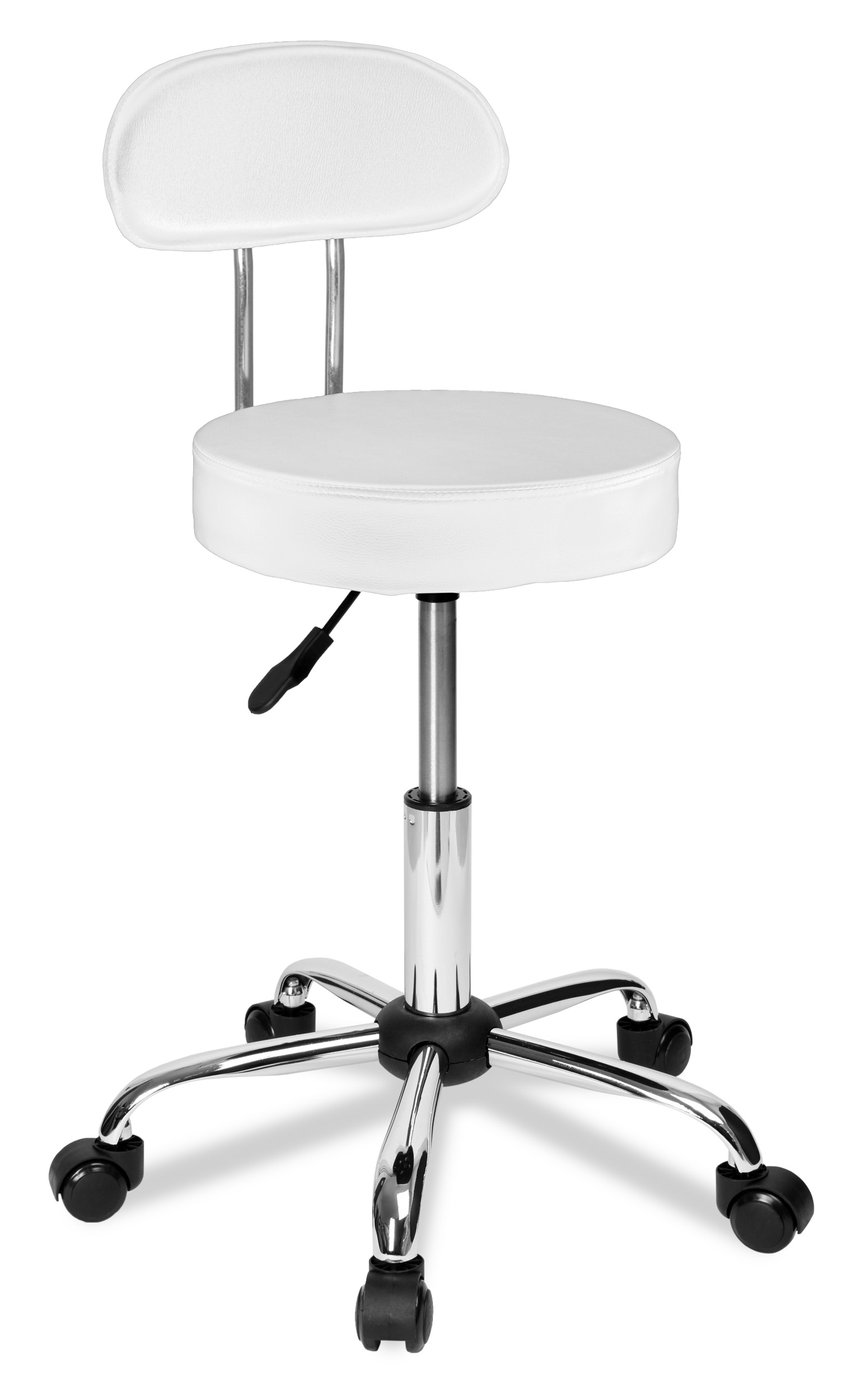 Taboret fryzjerski kosmetyczny Gamma biały - obrazek 5