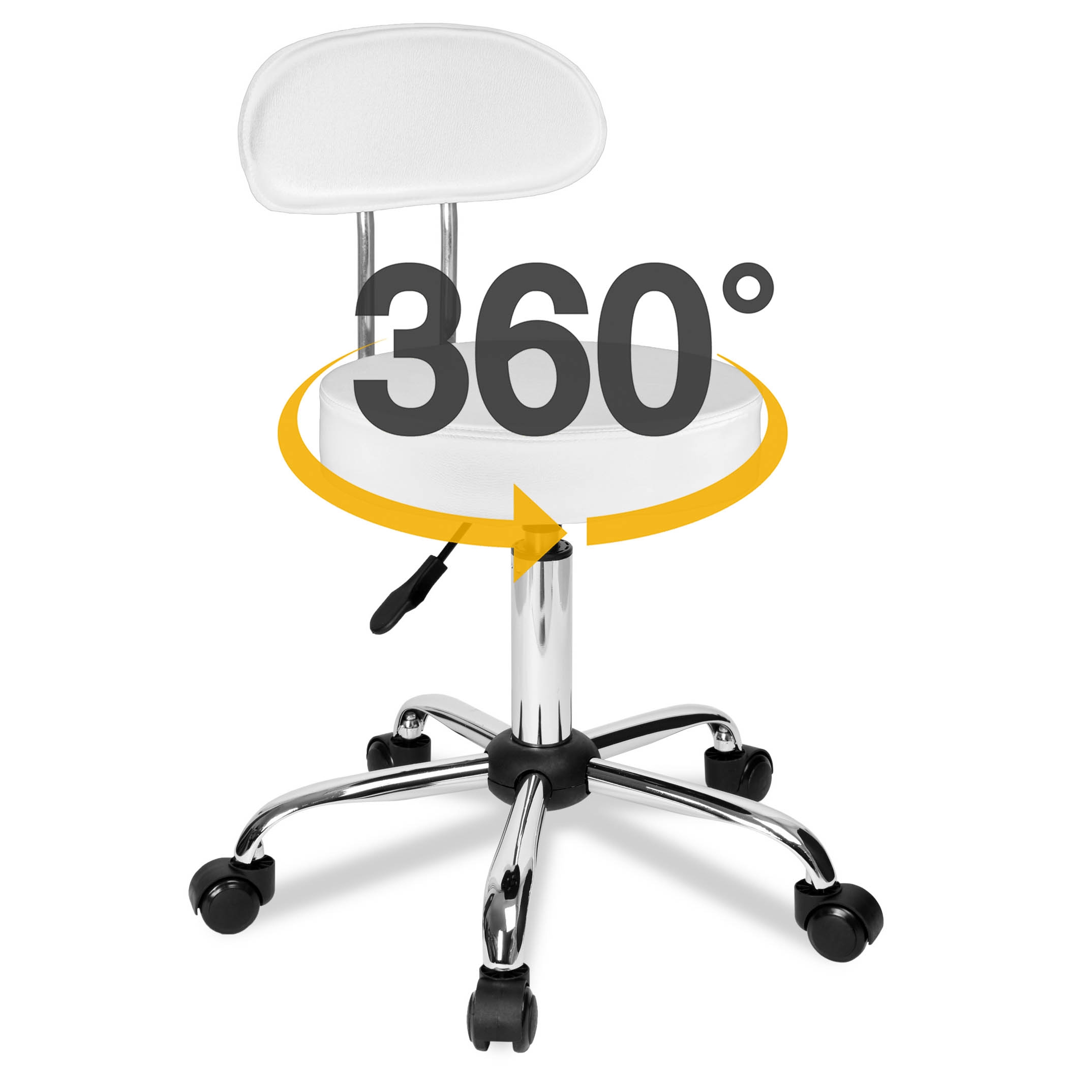 Taboret fryzjerski kosmetyczny Gamma biały - obrazek 6