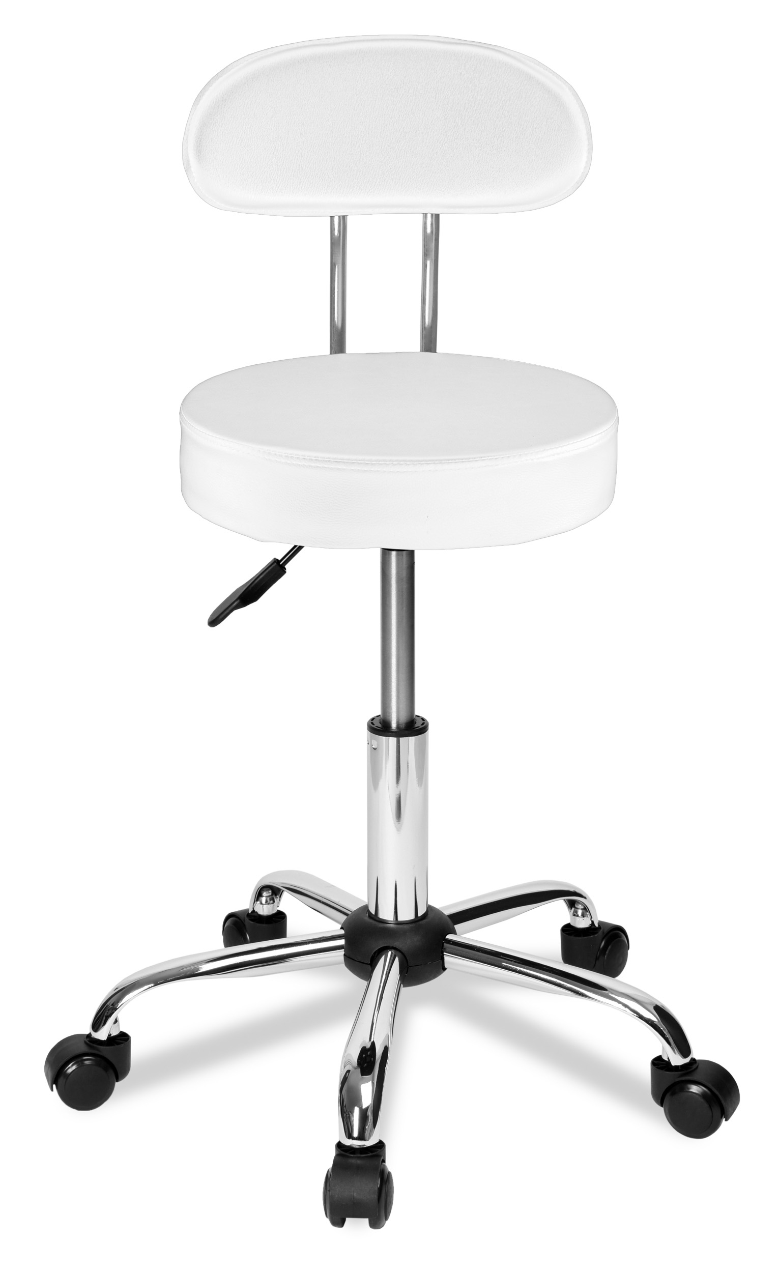 Taboret fryzjerski kosmetyczny Gamma biały - obrazek 8