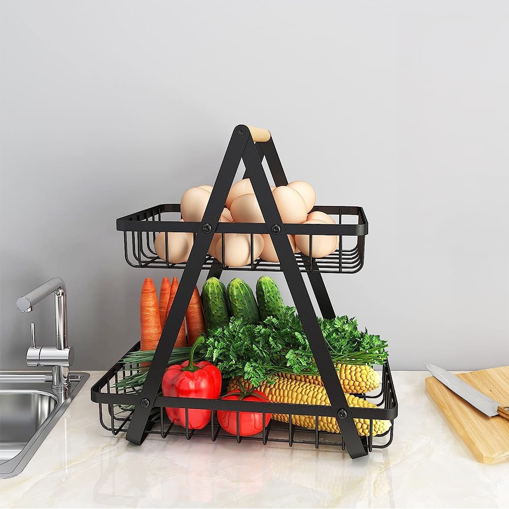 Kosz na owoce PULOS 2 poziomy czarny - obrazek 10