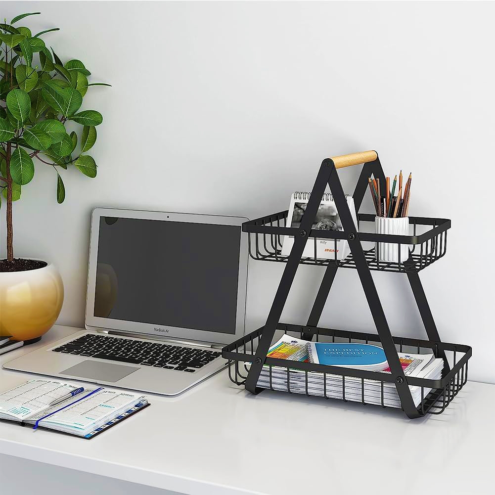 Kosz na owoce PULOS 2 poziomy czarny - obrazek 9