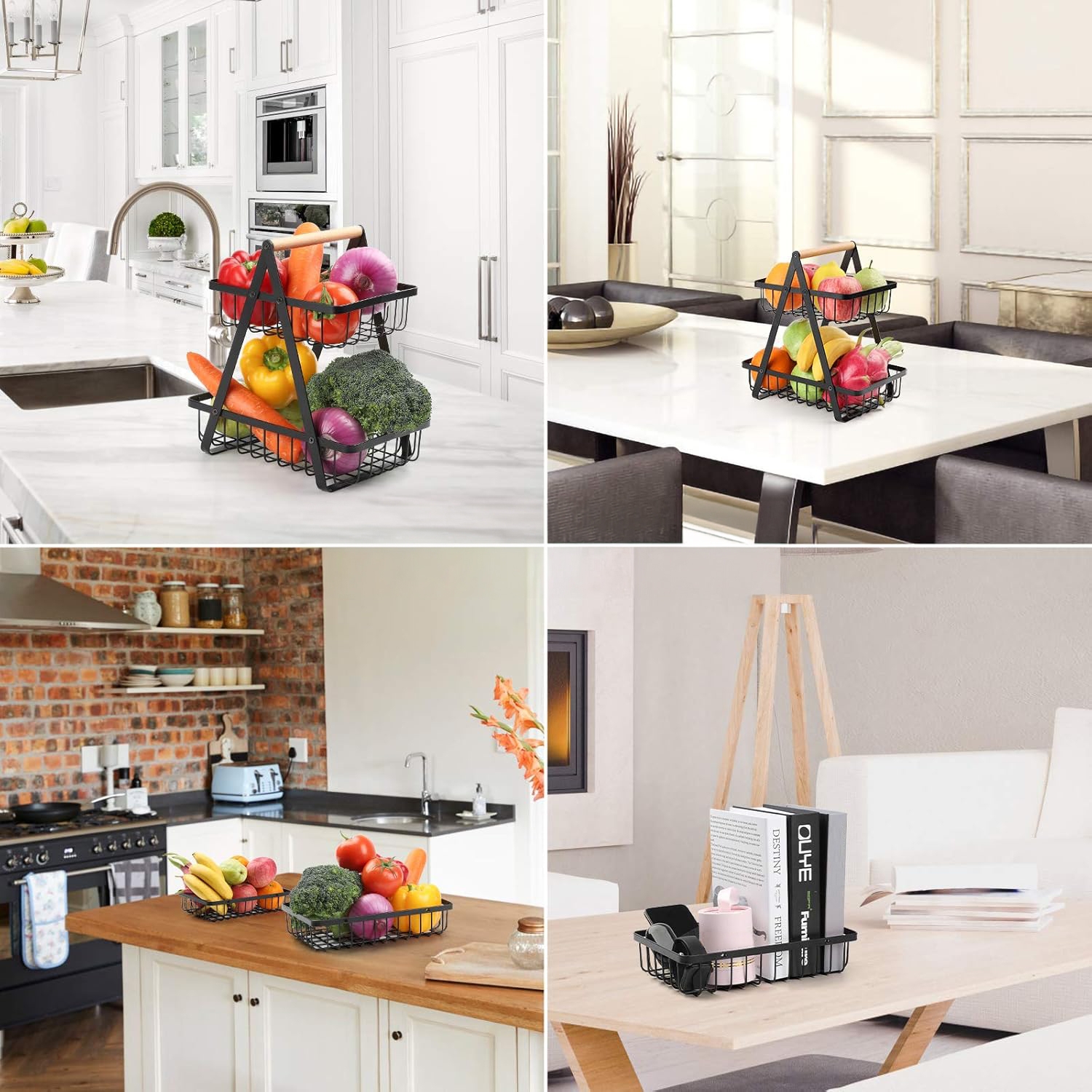 Kosz na owoce PULOS 2 poziomy czarny - obrazek 4