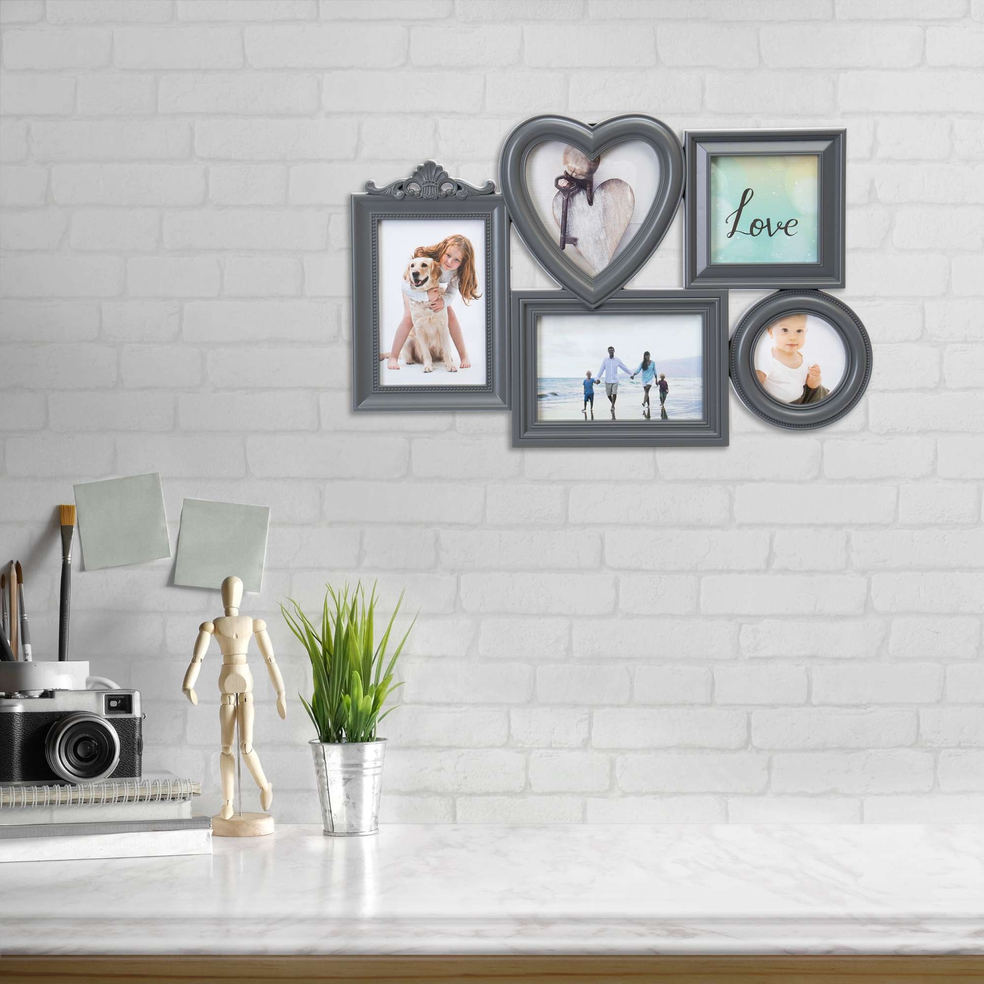 Ramka na zdjęcia CORAZON 5 zdjęć szara - obrazek 3