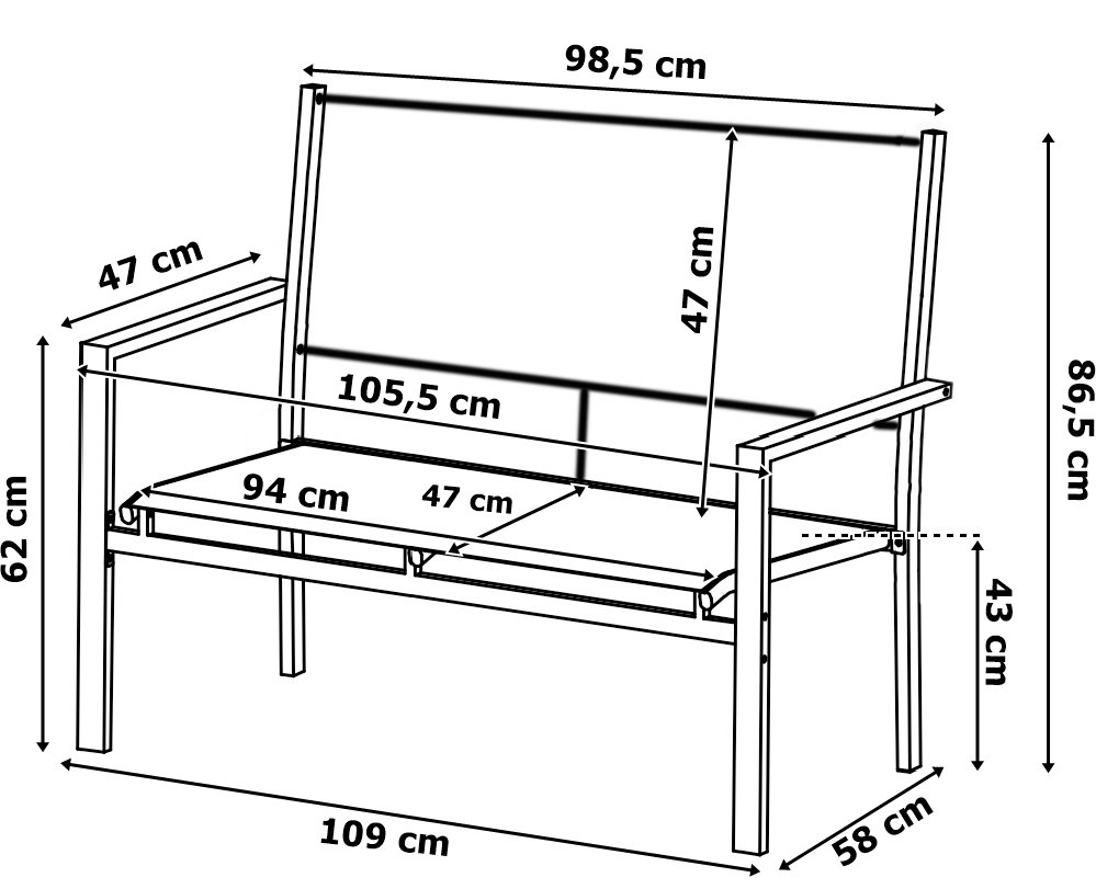 Meble ogrodowe zestaw GRACIOSA BLACK - obrazek 5