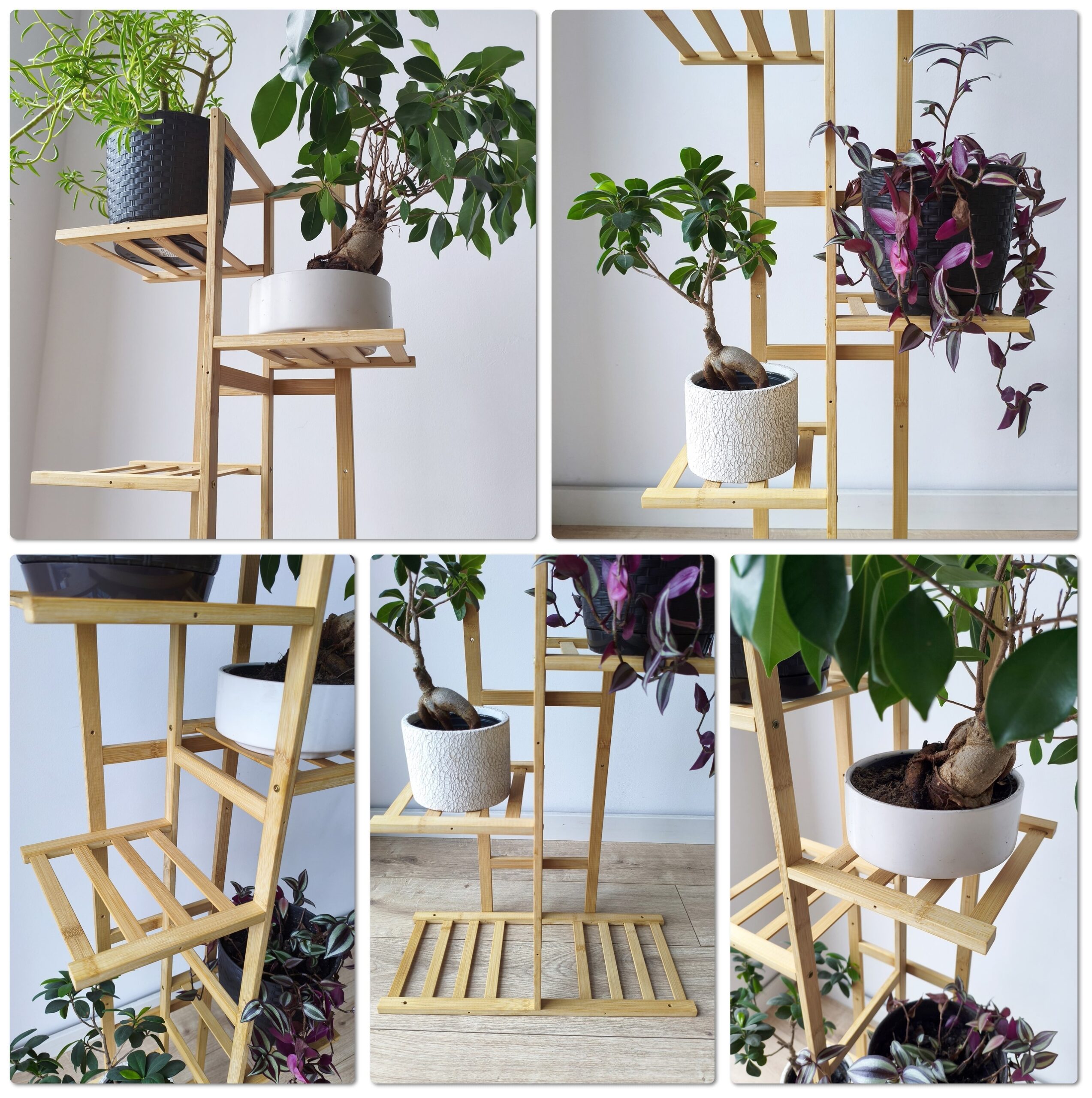Kwietnik bambusowy HERVEL naturalny 7 półek - obrazek 6