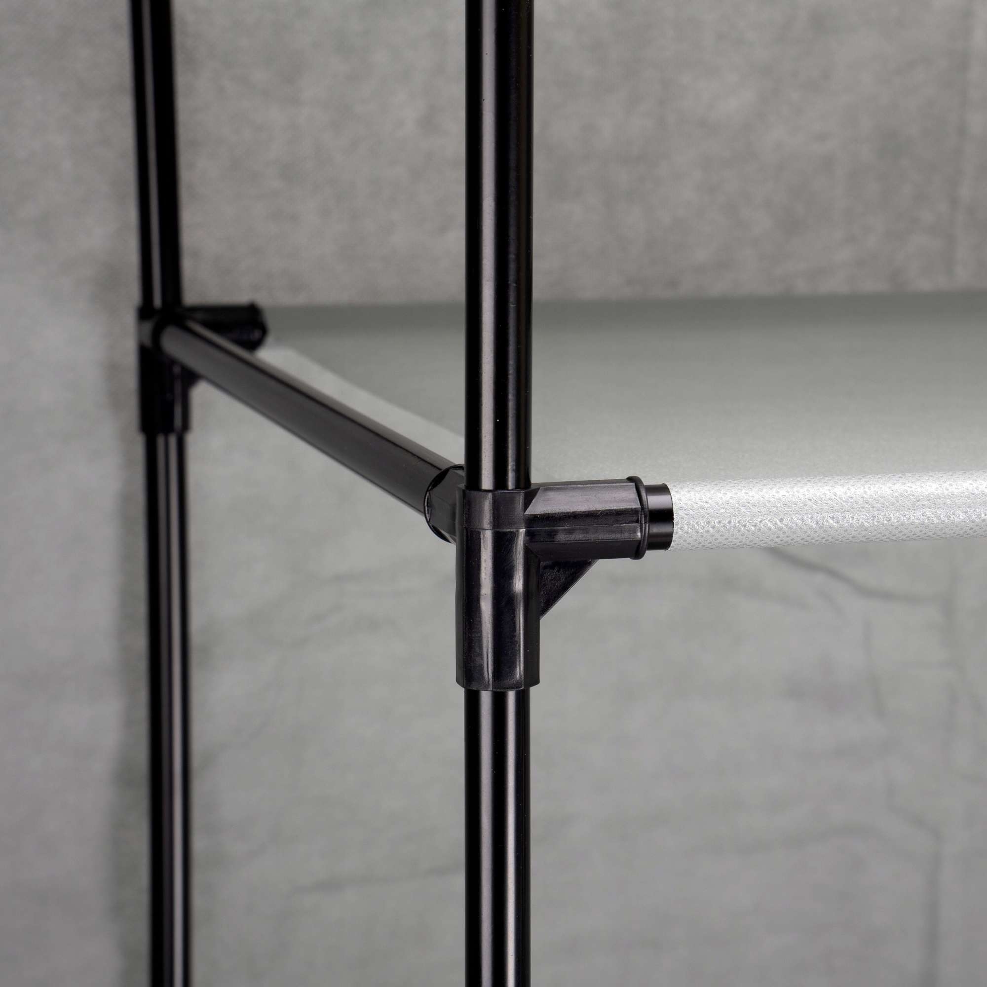 Garderoba z 8 półkami CELINA szara z kurtyną - obrazek 3