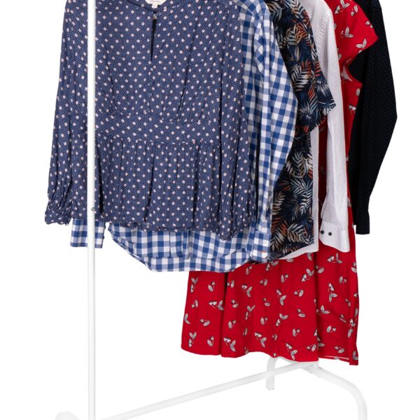 Wieszak stojący na ubrania BADIS biały