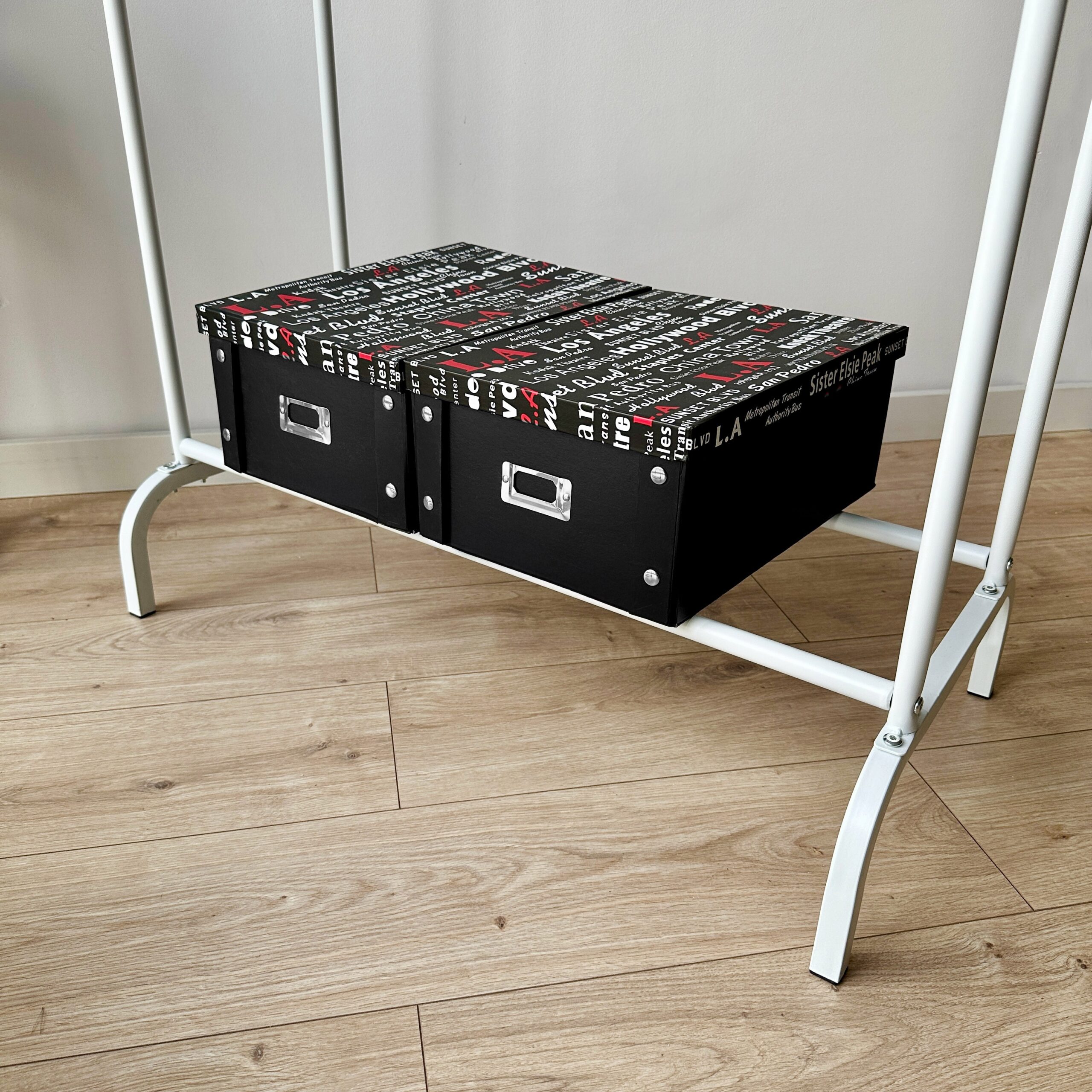 Wieszak stojący podwójny BAGRUS biały - obrazek 4