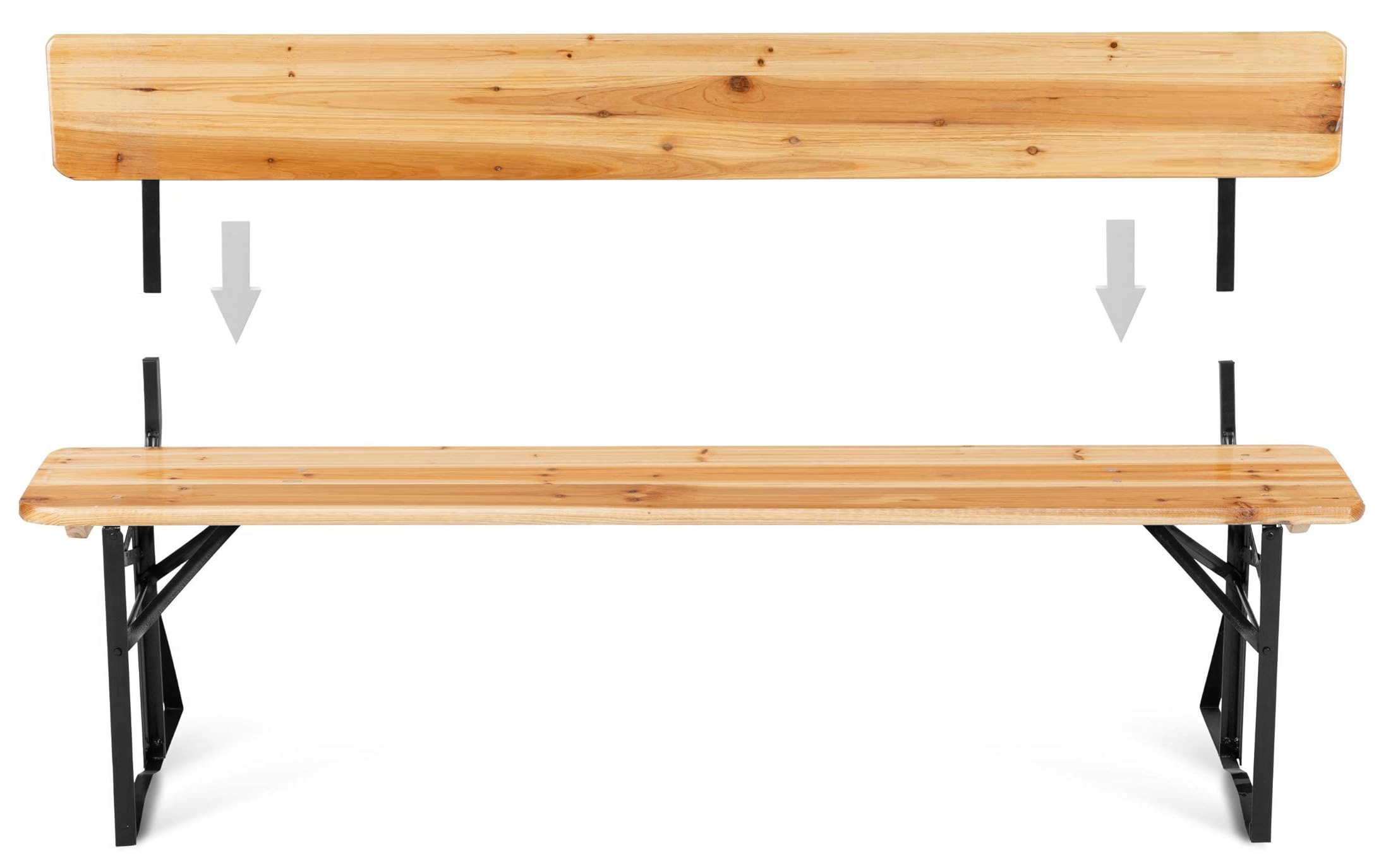 Zestaw ogrodowy stalowo-drewniany PORTER 170 cm stół+ 2 ławki - obrazek 9