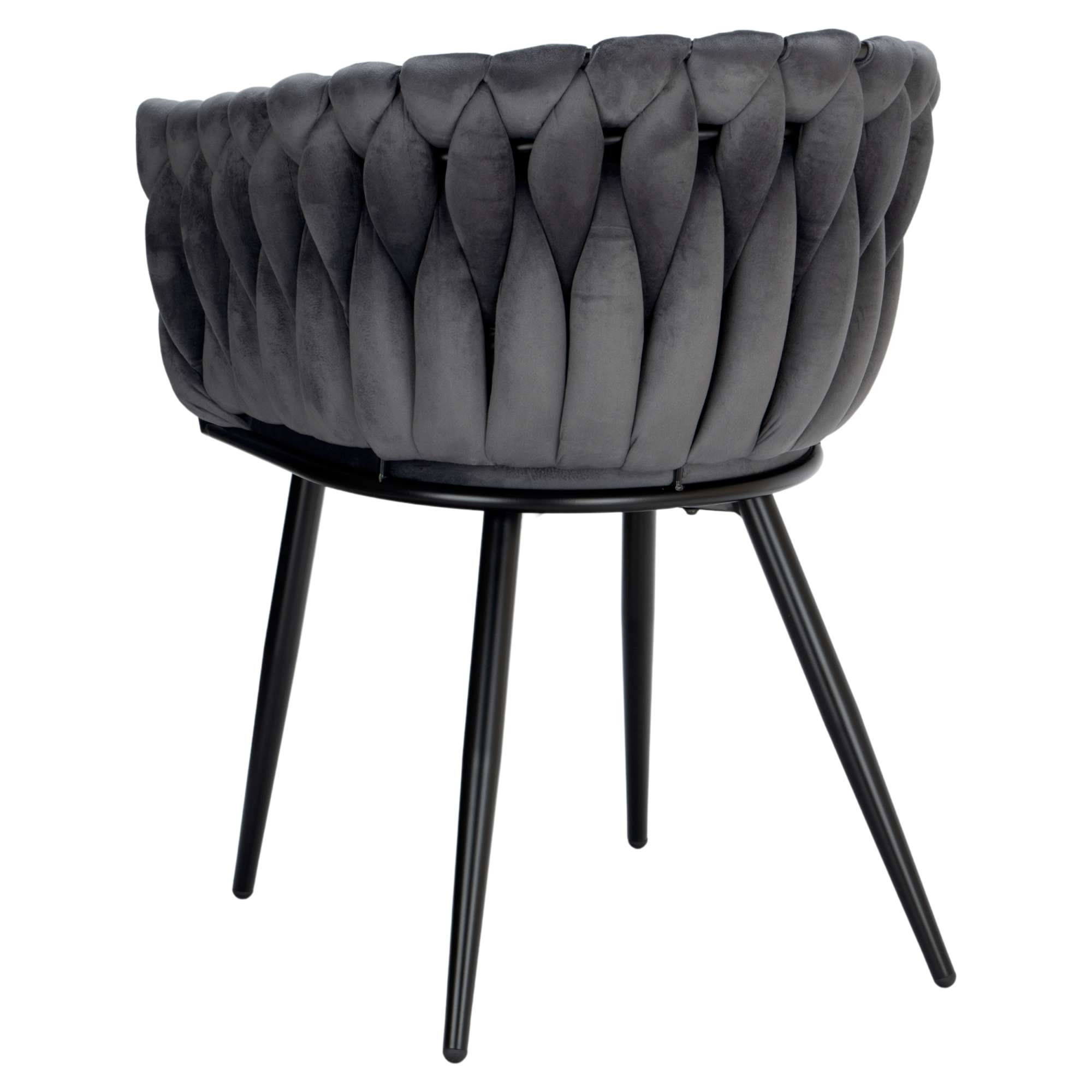 Krzesło welurowe plecione COFTON Black VELVET grafitowy - obrazek 7