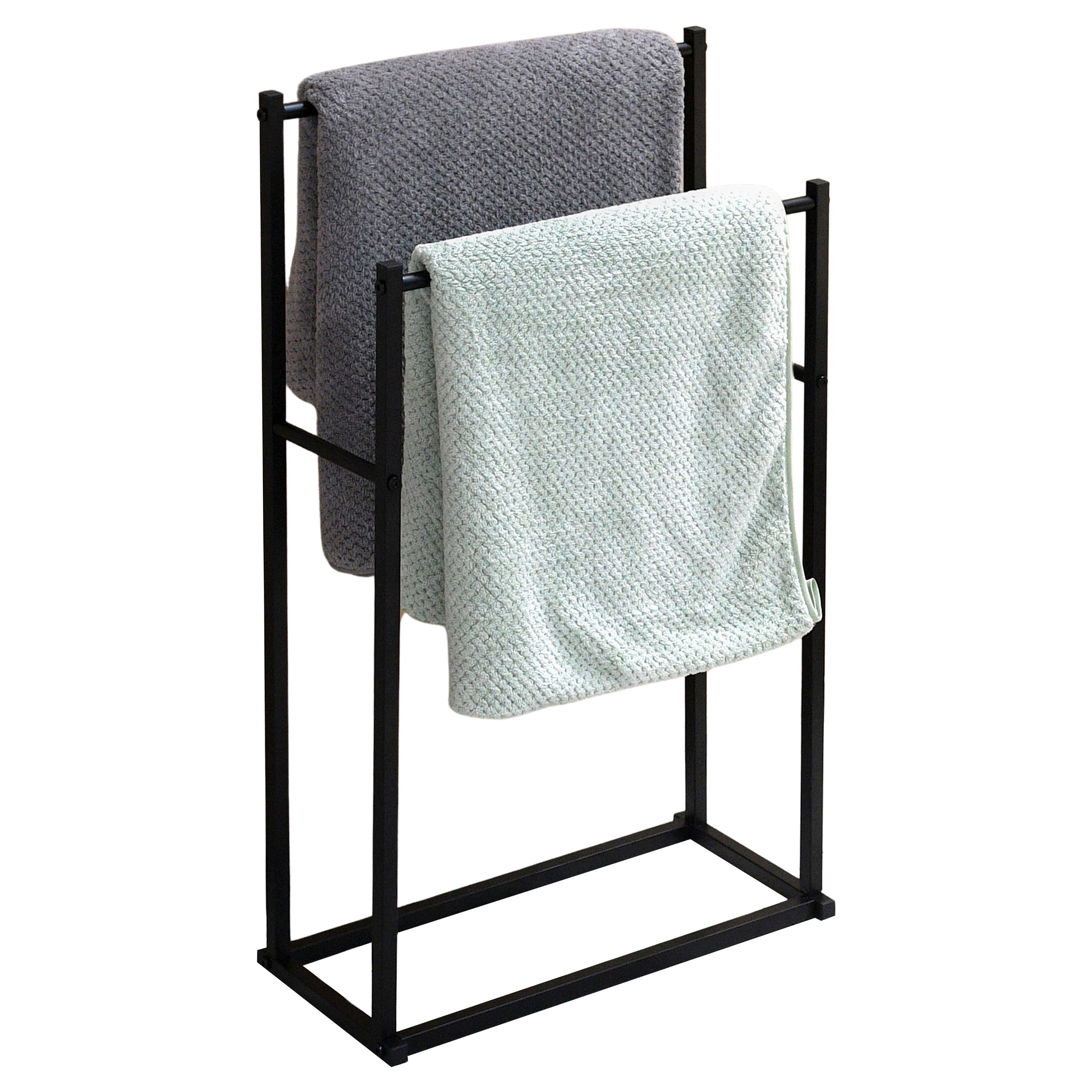 Stojak wieszak na ręczniki 2 ramiona TORMES czarny - obrazek 4