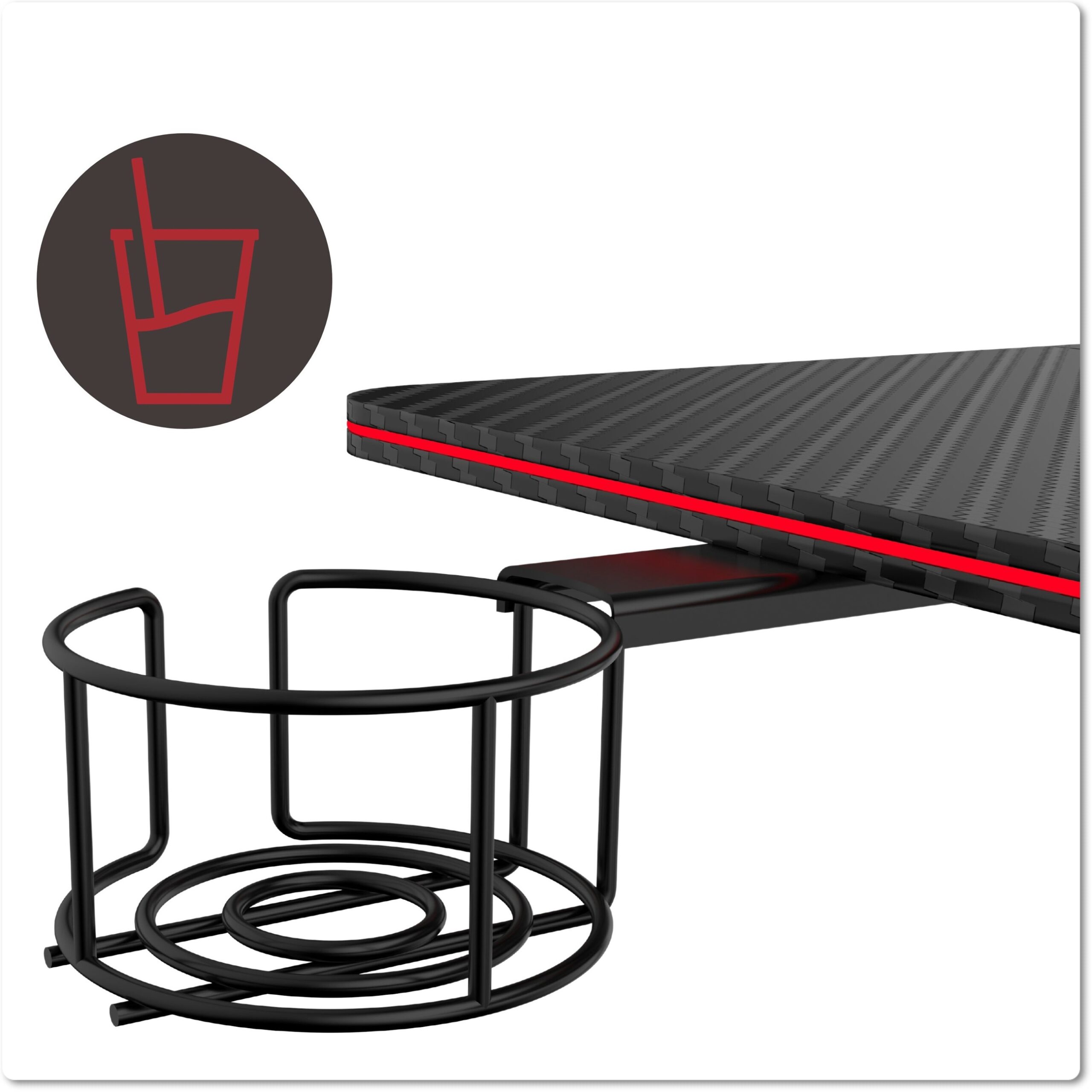 Biurko gamingowe SHADOW GAMER elektryczne 2.0 LED RGB 120 cm - obrazek 6