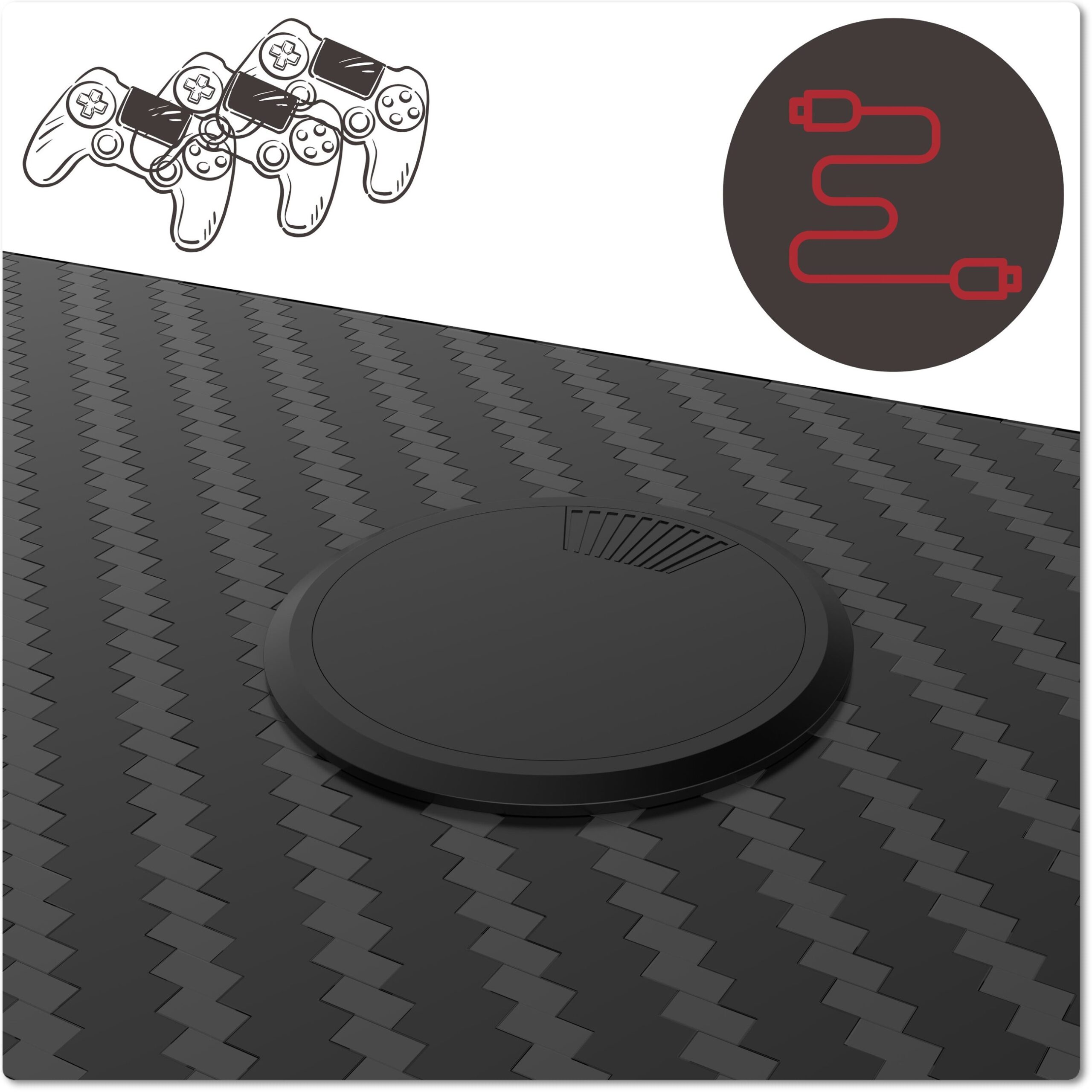 Biurko gamingowe SHADOW GAMER elektryczne 2.0 LED RGB 120 cm - obrazek 10