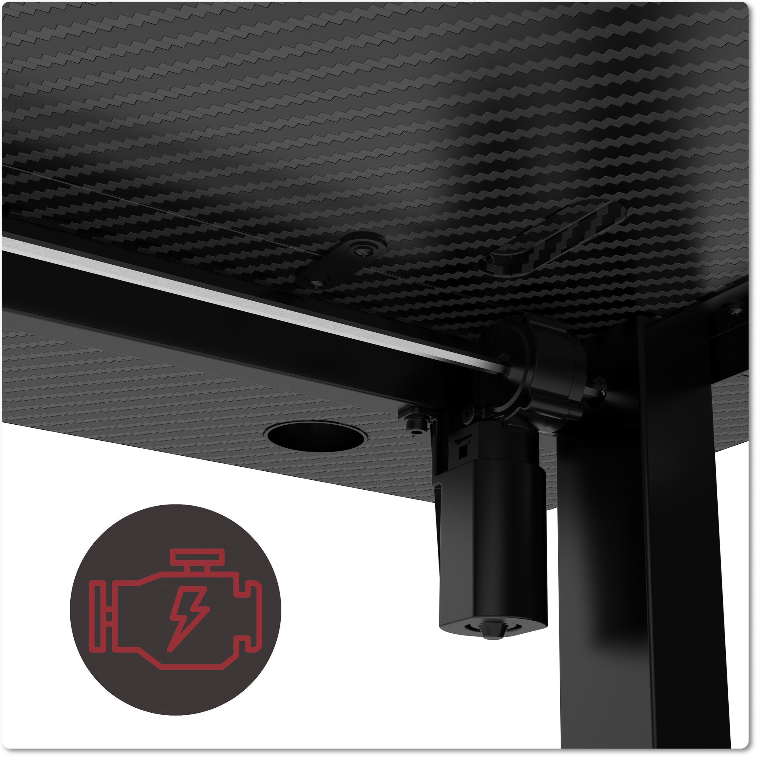 Biurko gamingowe SHADOW GAMER elektryczne 2.0 LED RGB 120 cm - obrazek 9