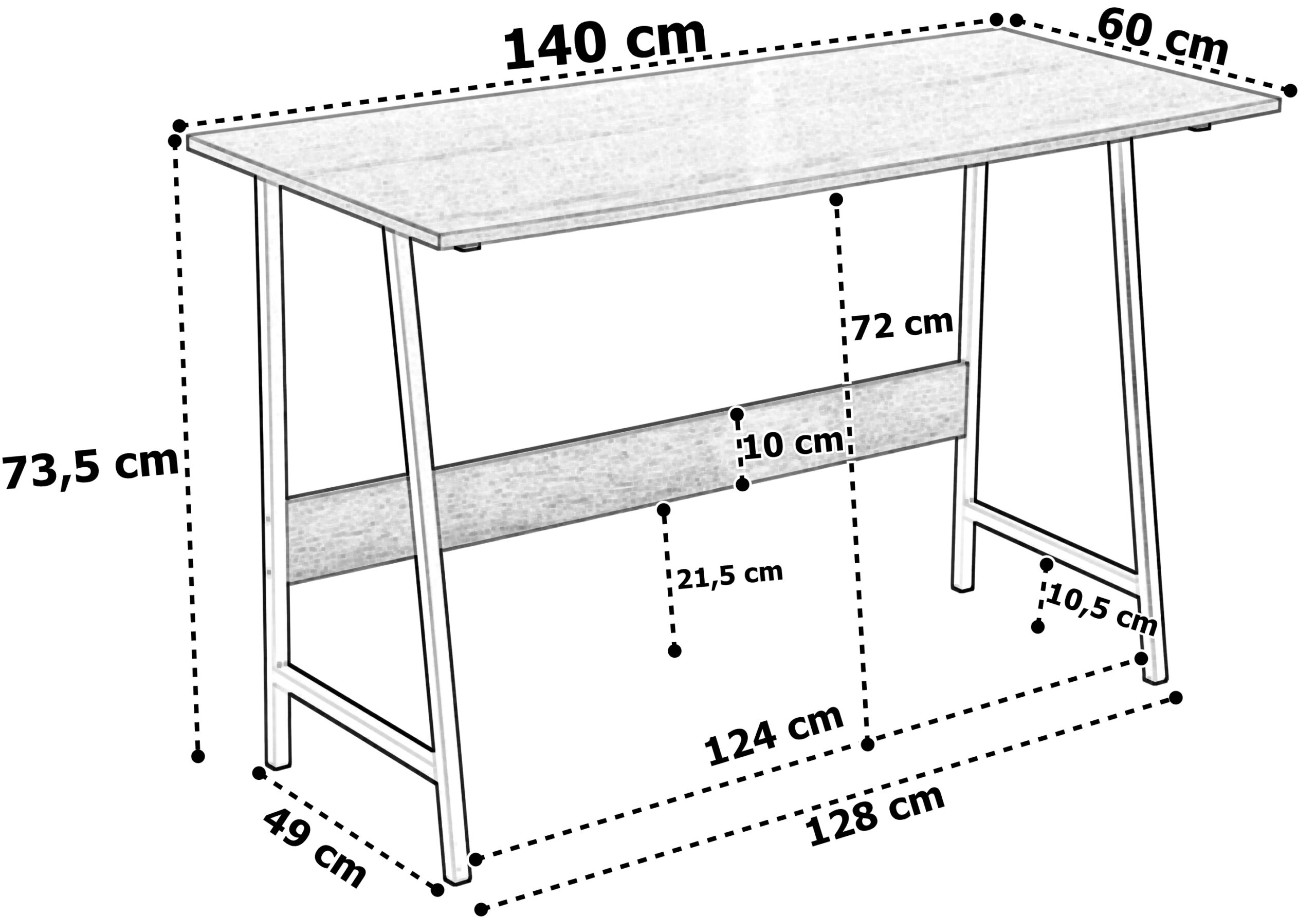Biurko loftowe komputerowe GRENEN MODERN OAK - obrazek 3