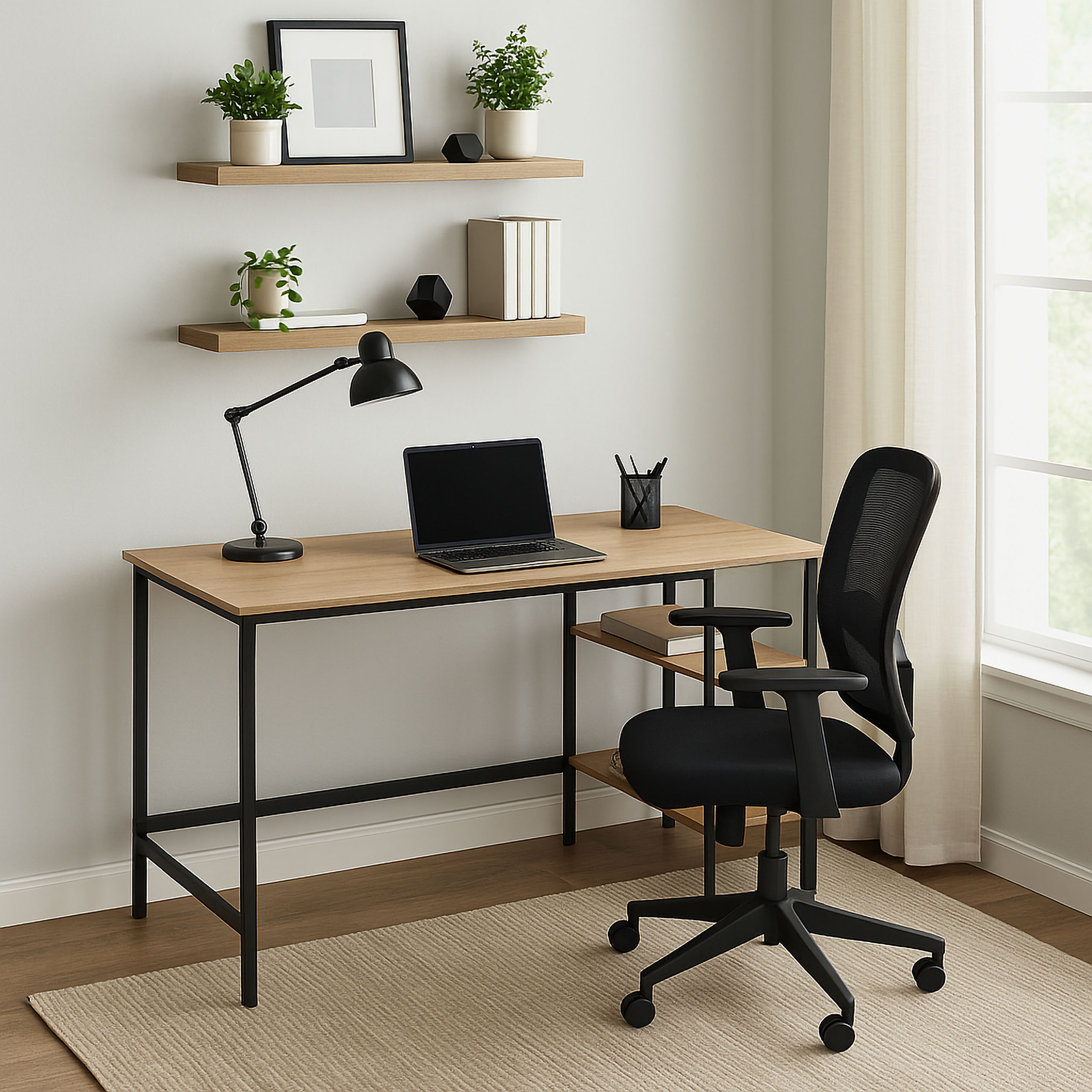 Biurko loftowe komputerowe FALUN MODERN OAK - obrazek 4