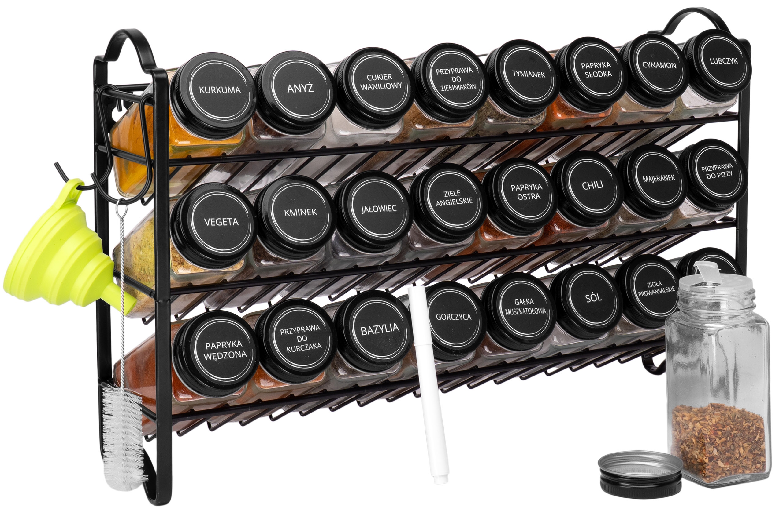 Piętrowy stojak na przyprawy ENELDO 24 słoiczki + 72 naklejki - obrazek 4