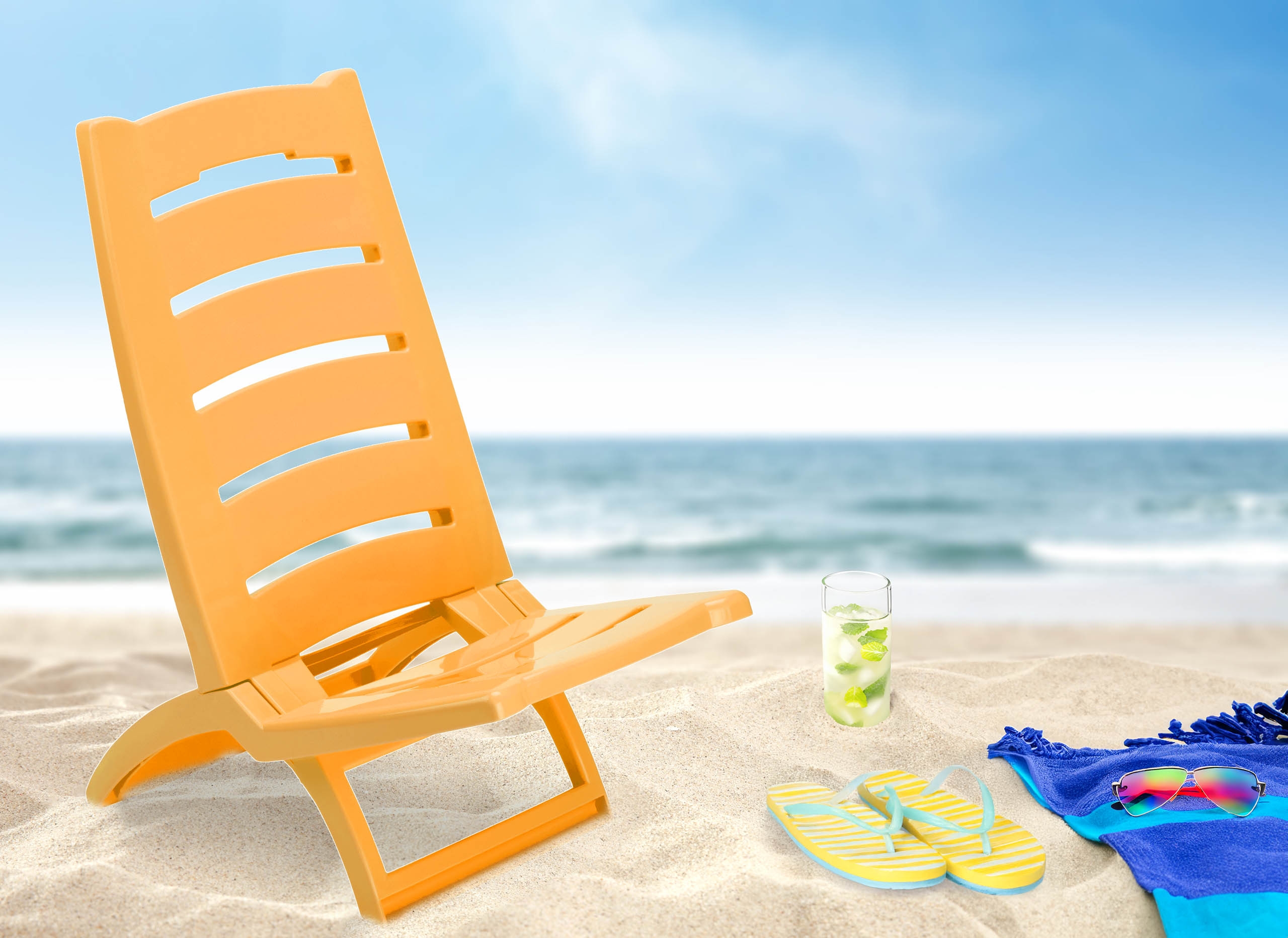 Krzesło plażowe TIRRENO żółte - obrazek 2