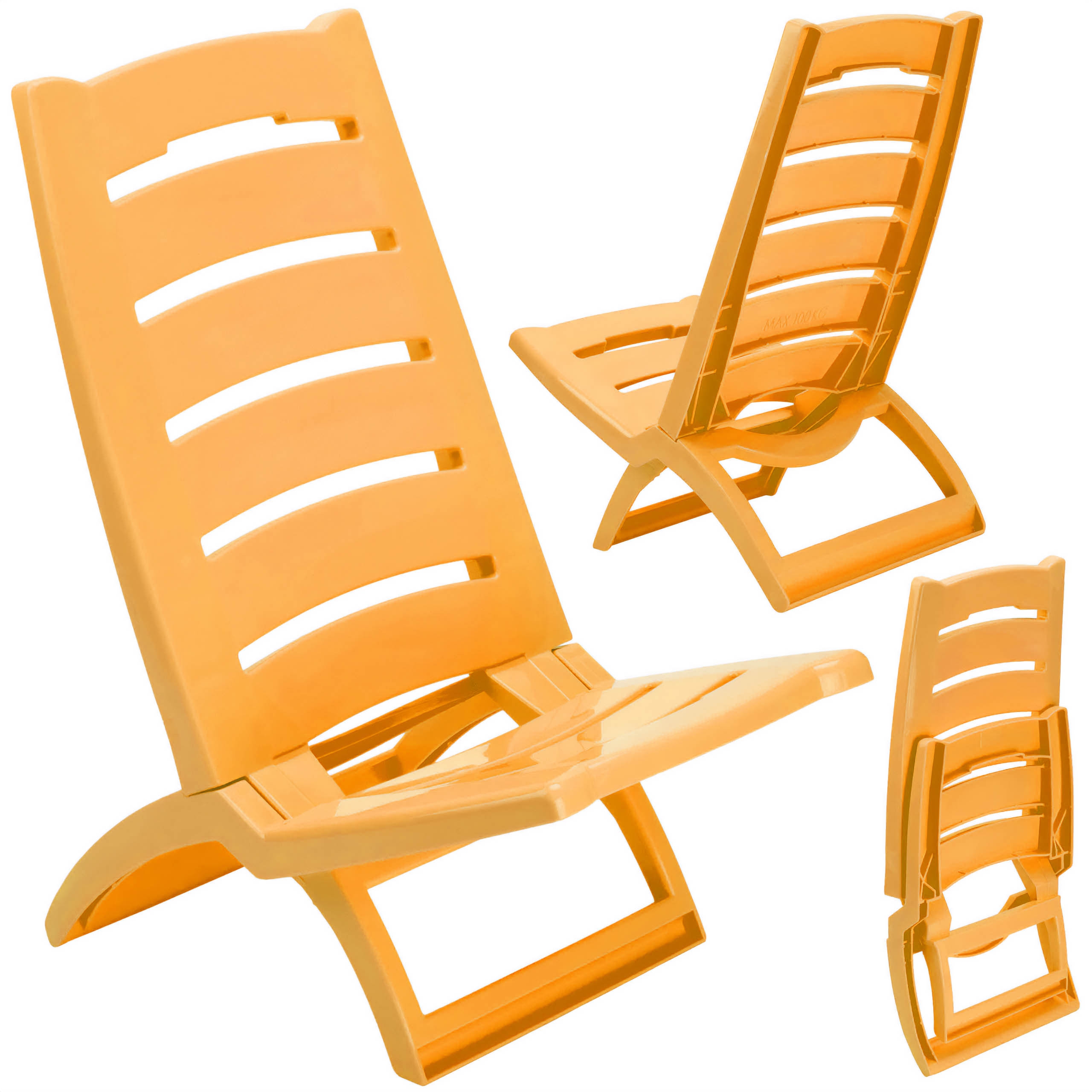 Krzesło plażowe TIRRENO żółte - obrazek 4