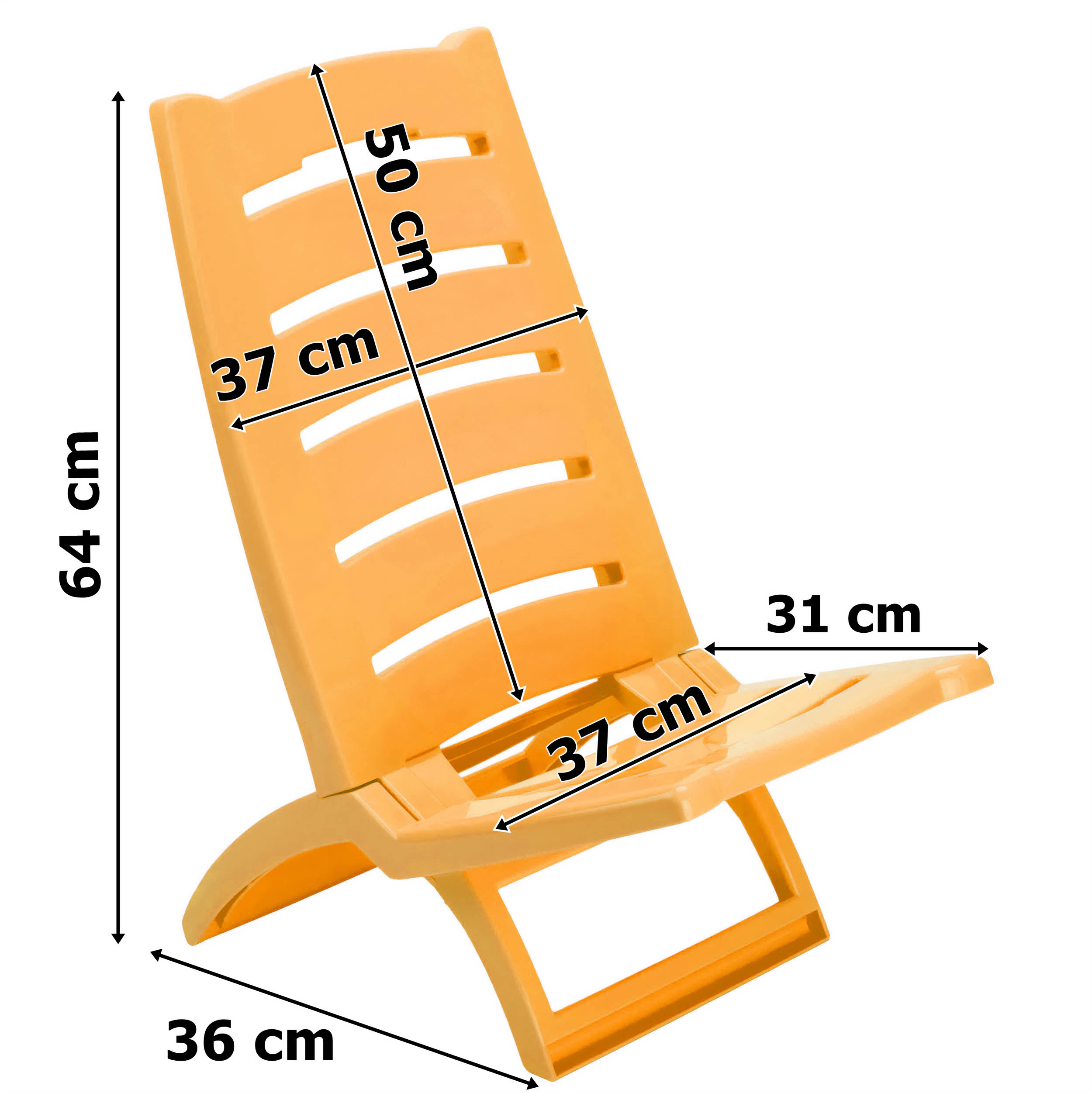 Krzesło plażowe TIRRENO żółte - obrazek 3