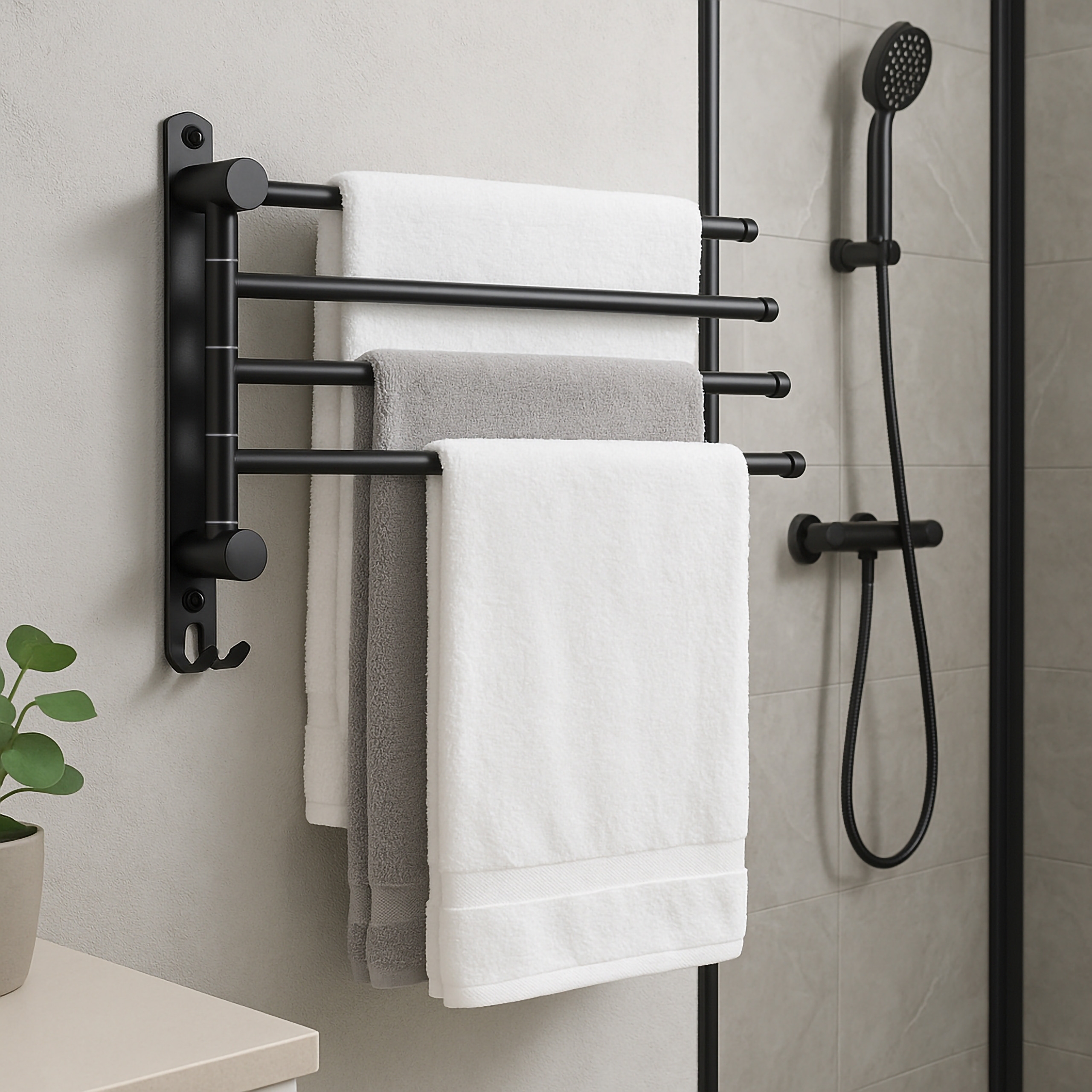 WIESZAK na ręczniki CETRI czarny - obrazek 7