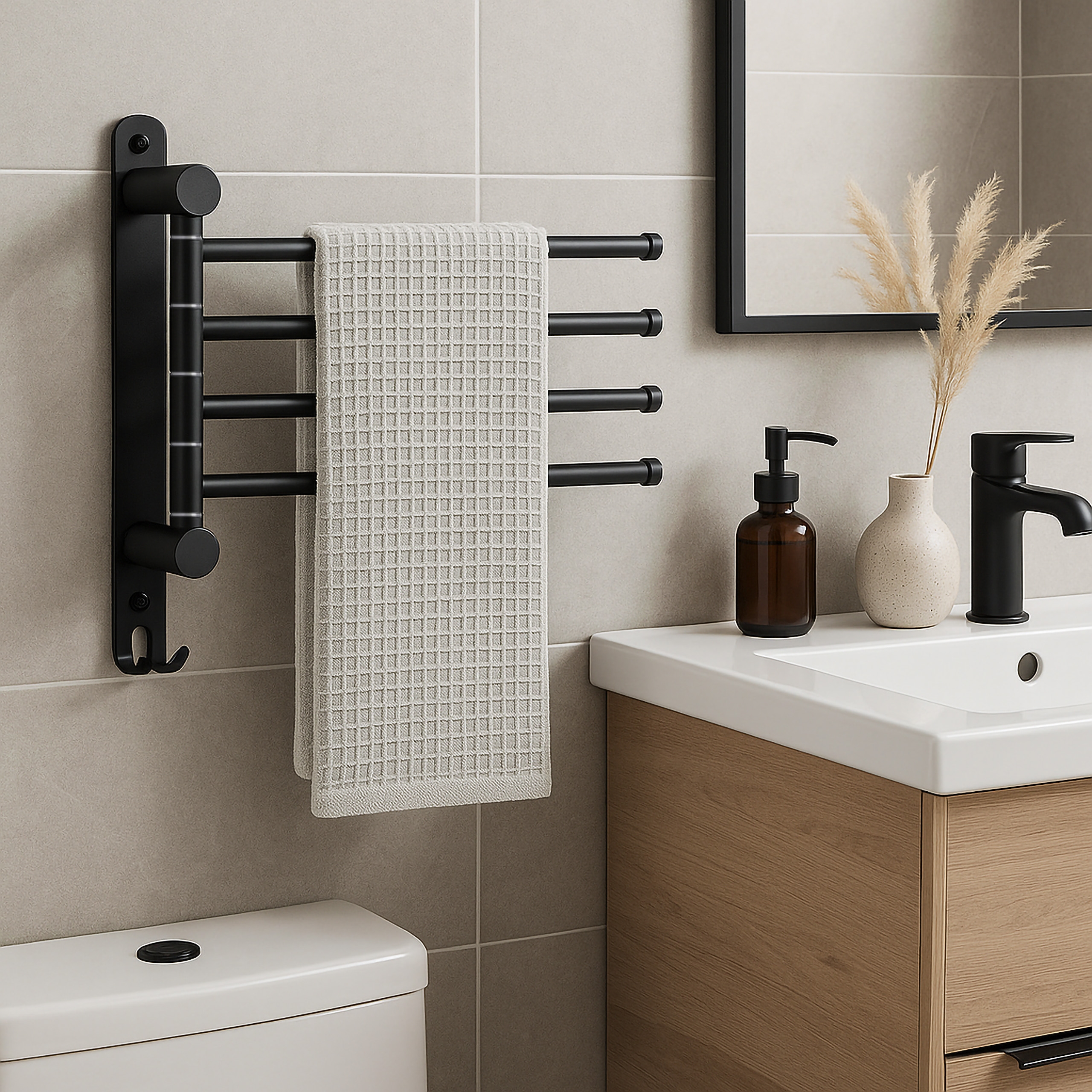 WIESZAK na ręczniki CETRI czarny - obrazek 9