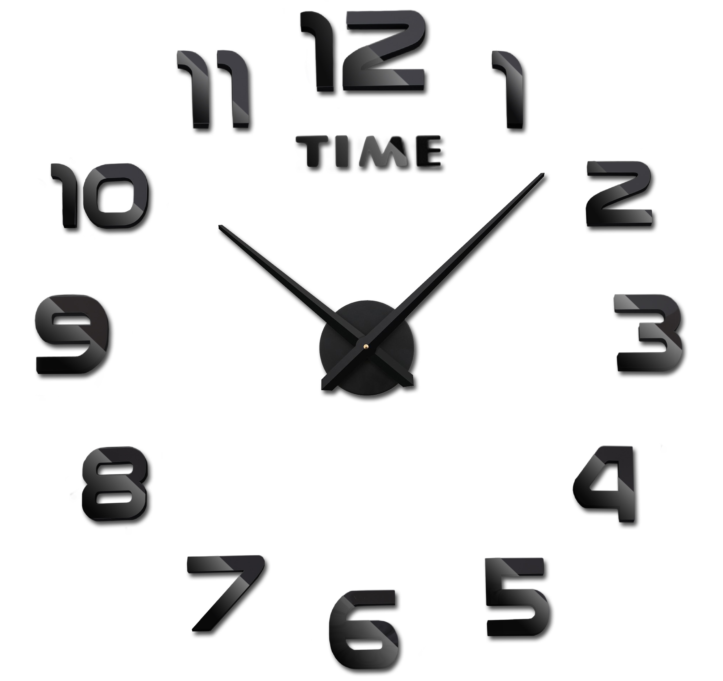 Zegar ścienny DIY NEPRI 65 - 130 cm - czarny 3D - obrazek 2