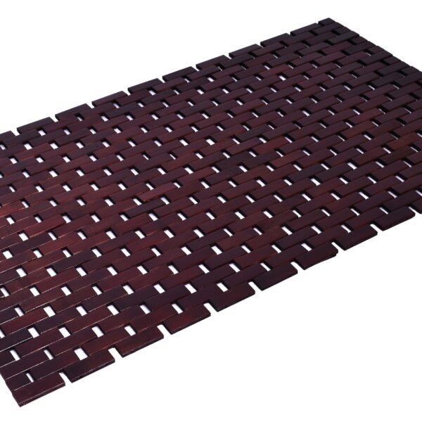 Bambusowa mata łazienkowa 50x80 cm ALBA ciemny brąz