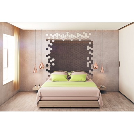 Dekoracyjne lustro akrylowe Hex - srebrne - obrazek 7