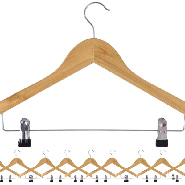 Drewniany wieszak z klipsami Henryk 10 sztuk