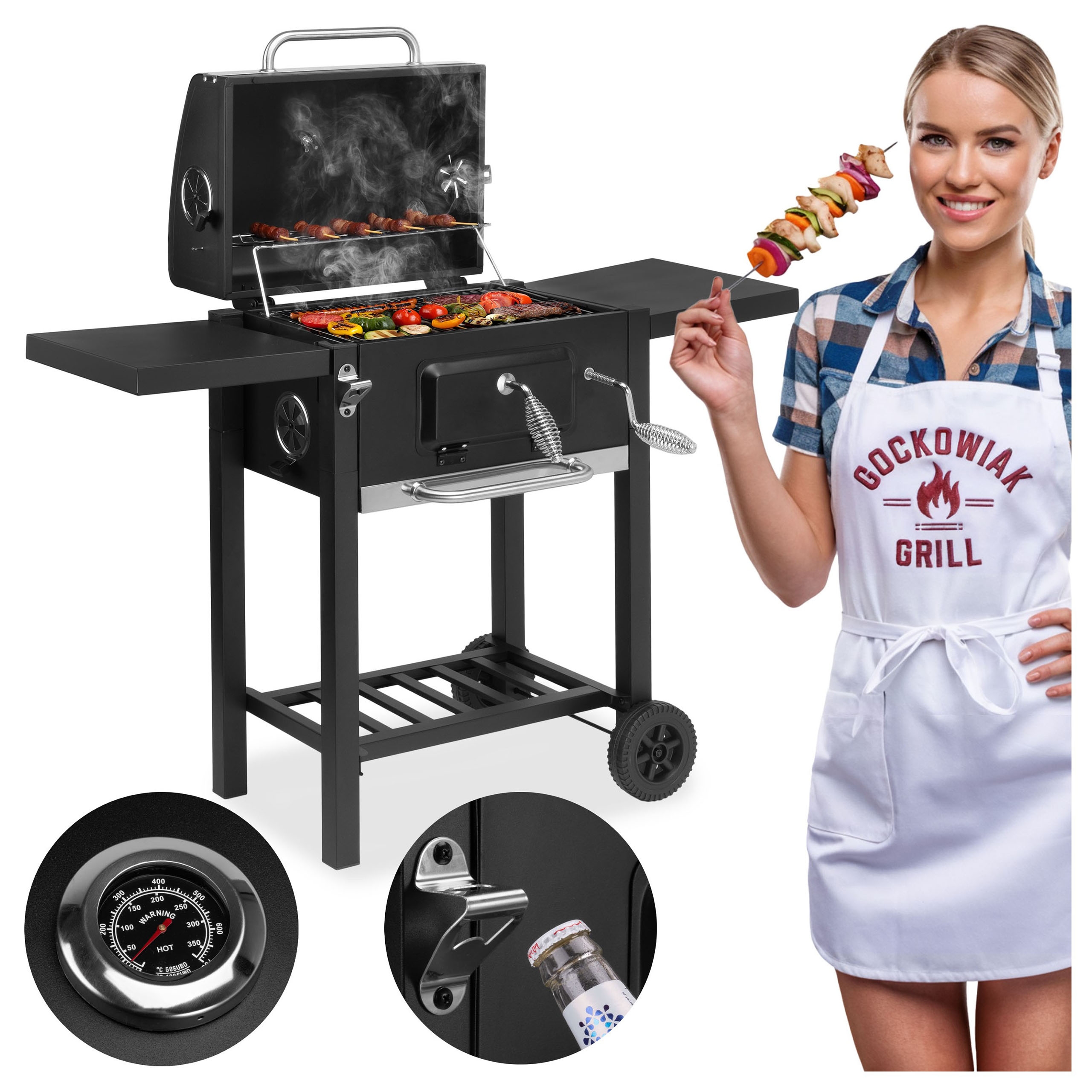 Grill węglowy ogrodowy CARBON czarny