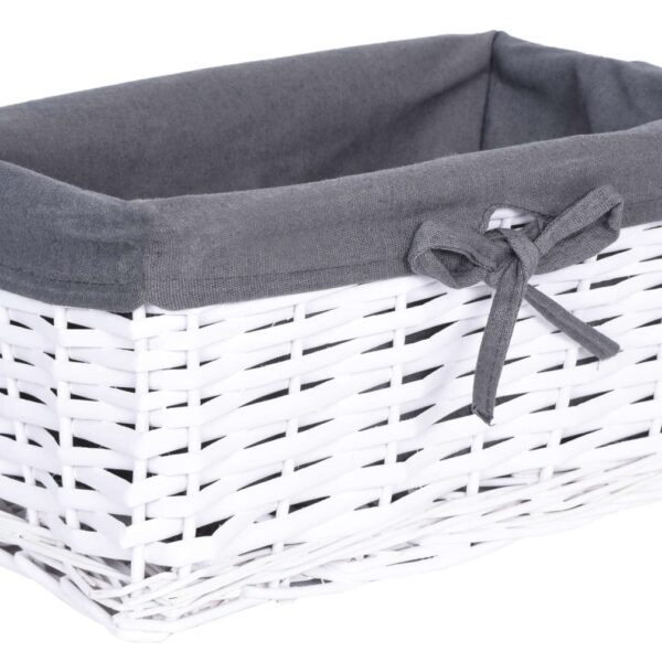 Koszyk wiklinowy 30x20x15 cm - biało-szary