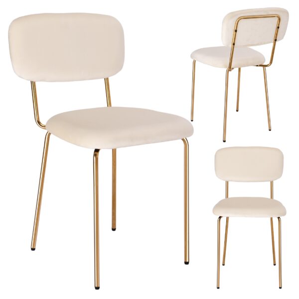 Krzesło welurowe LOUIS gold beżowe velvet