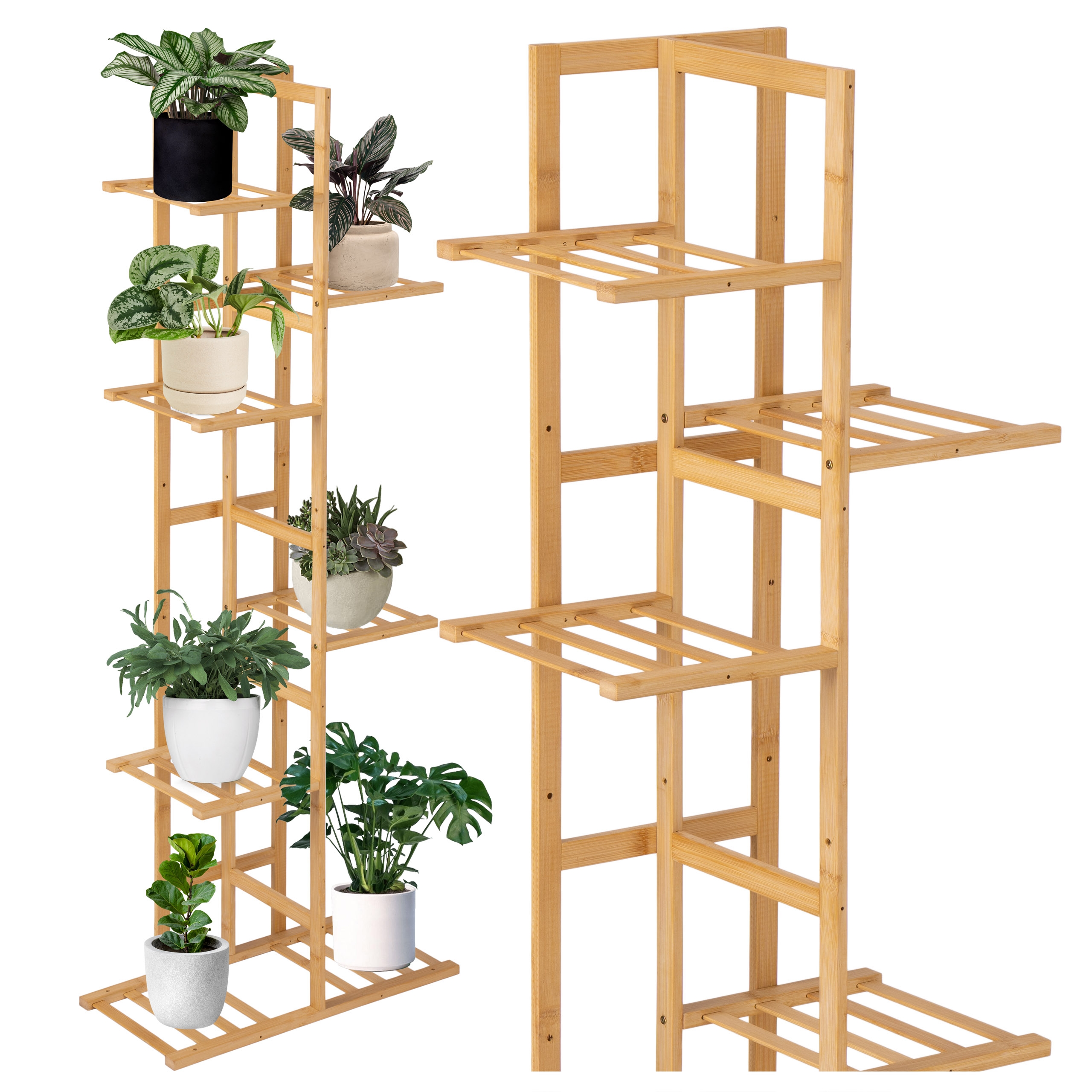 Kwietnik bambusowy HERVEL naturalny 7 półek