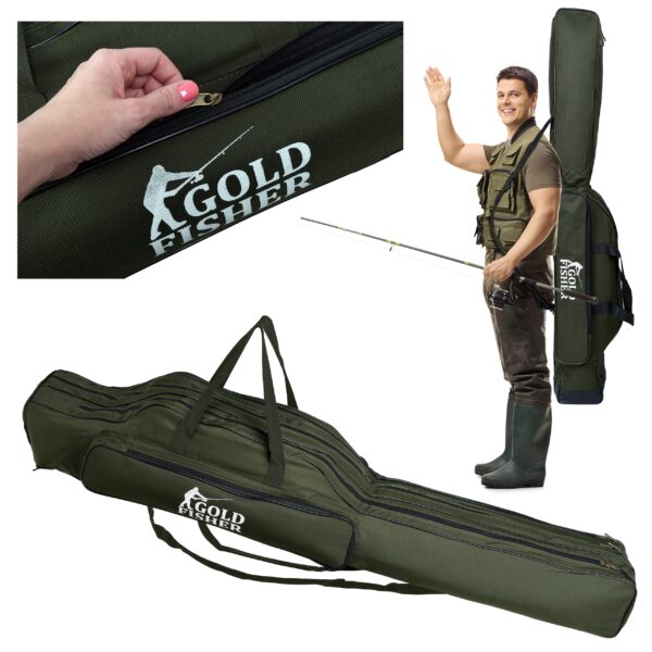 Pokrowiec na wędki 140 cm Gold Fisher 3 komory